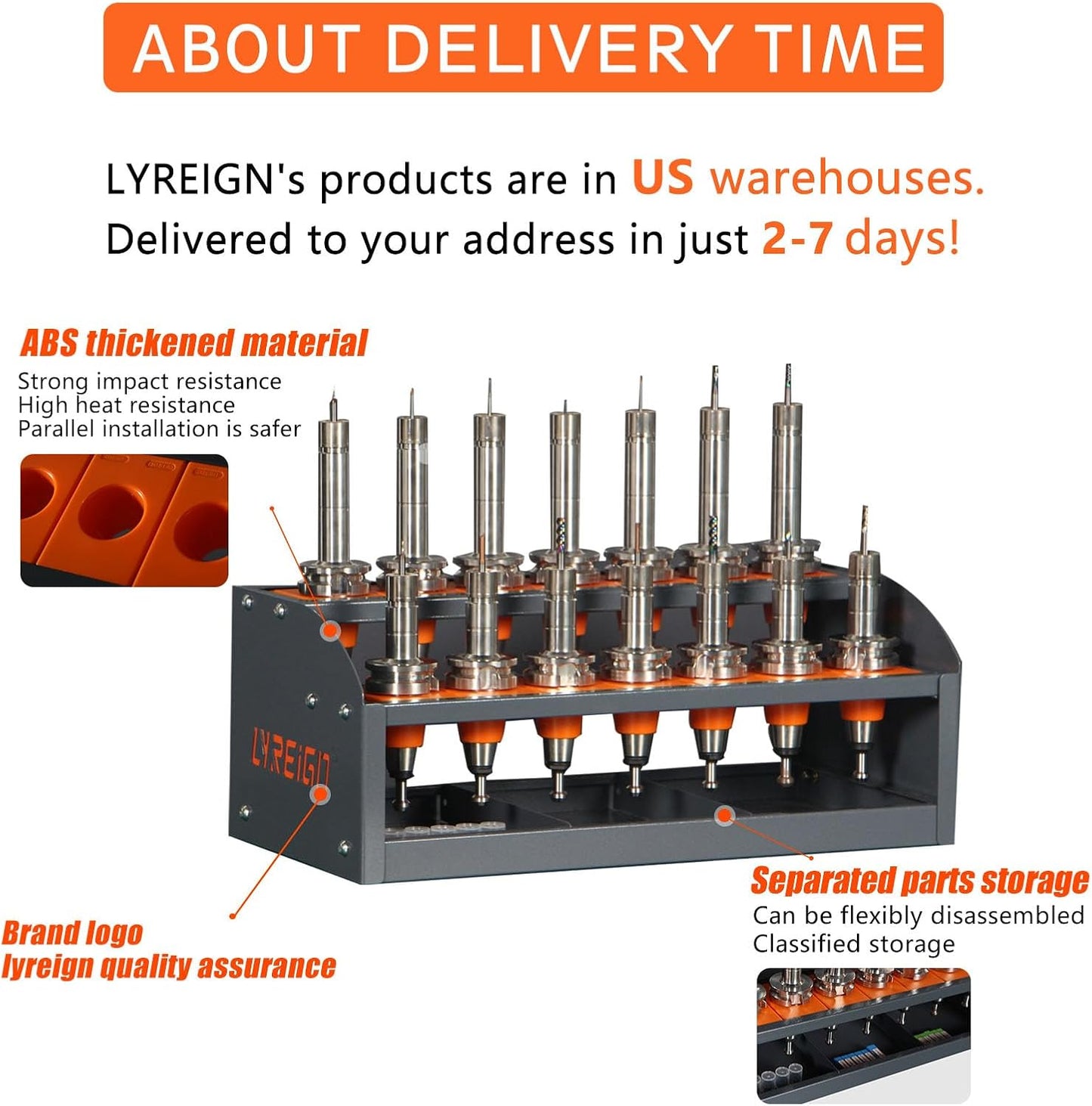 BT50 CNC Tool Rack, CAT50 CNC Tool Storage Rack Placed on The Desktop, Small CNC Tool Cabinet, CNC Tools Cart for Workshop Storehouse Airplane Car Furniture Make