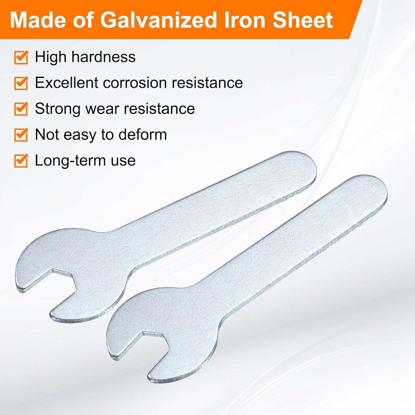 HARFINGTON 10pcs Small Wrench 7x66x1.5mm Metric U-Shaped Single Open Ended Spanner Super Thin Flat Head Galvanizing Wrench for Automotive Repair Furniture Assembly