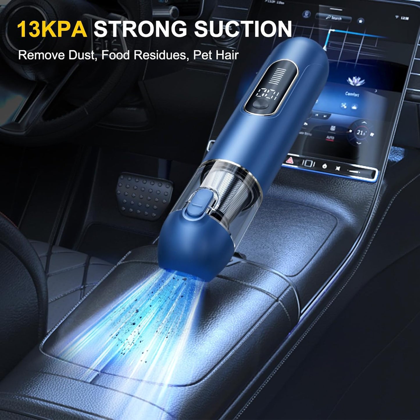 Car Cordless Handheld Vacuum, 13000PA Suction, 4-in-1 Blow & Suction, Rechargeable, for Car, Home, Pet, Office