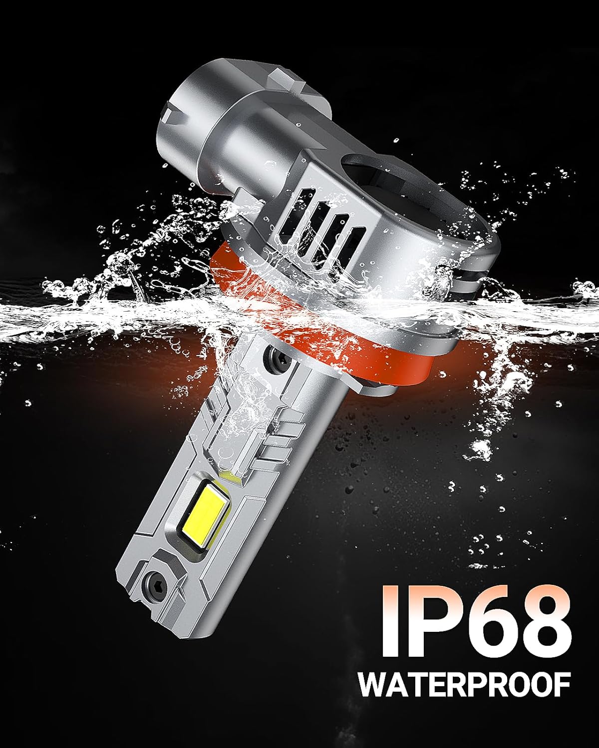 SEALIGHT H11 H8 H9 H16 Bulbs, 1:1 Design 50000LM with 14000RPM Fan Bulbs, 6500K Cool White, Non-polarity, Pack of 2