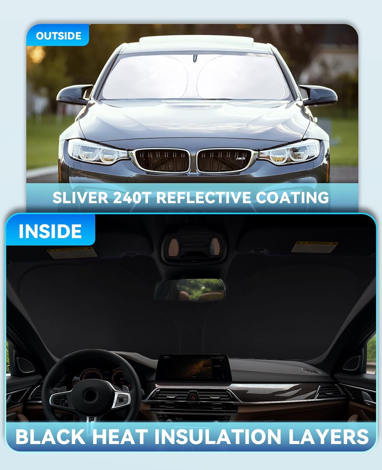 for Venza Sunshade Windshield Sun Shade for 2020 2021 2022 2023 2024 2025 Toyota Venza, LE, XLE, Limited, SUV Accessories Windshield Cover UV Protector Window Shields for Front Windscreen Block UV