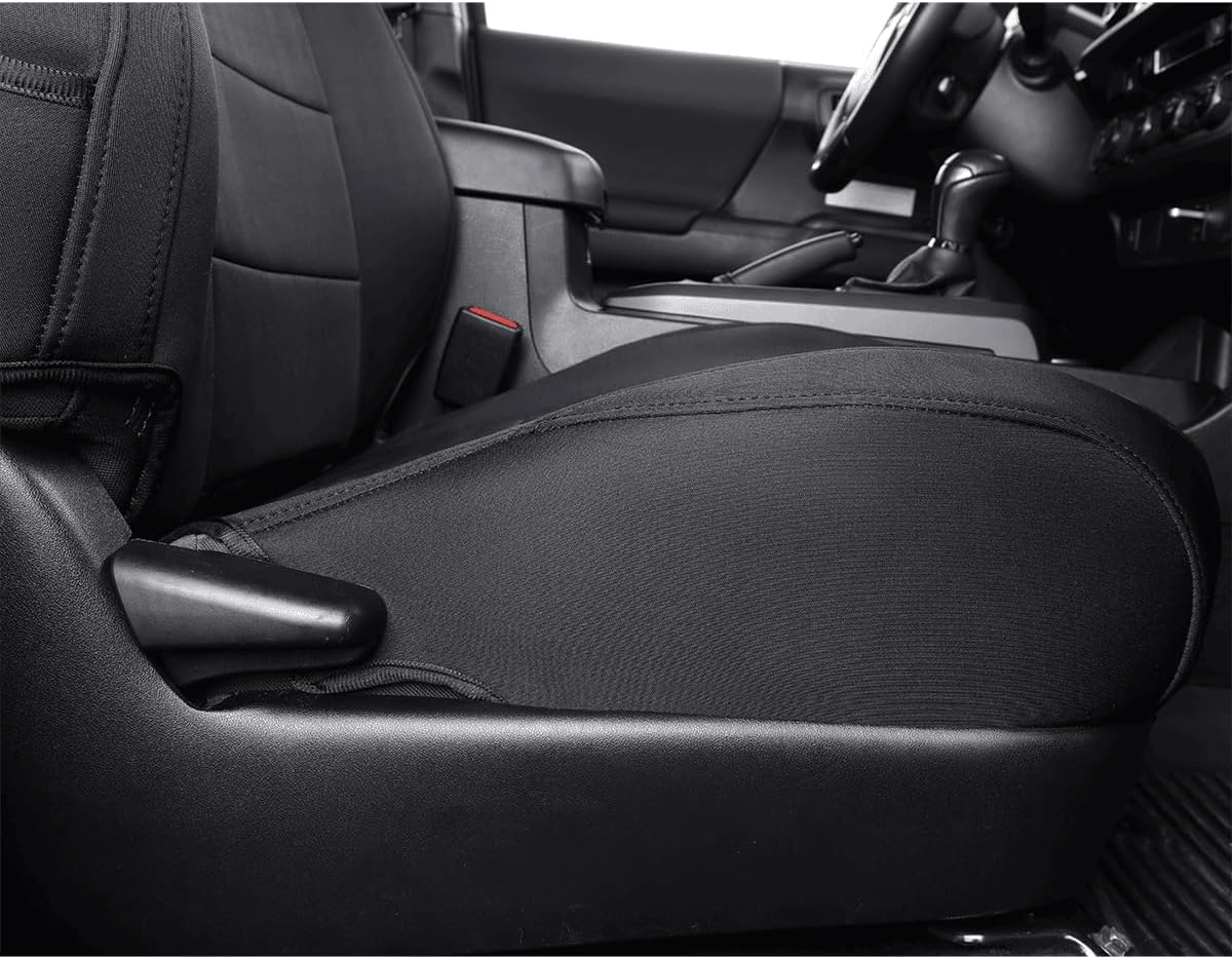 EKR Custom Fit Tacoma Car Seat Covers for Select Toyota Tacoma 2024 2025 Xtra Cab SR - Full Set, Neoprene (Black)