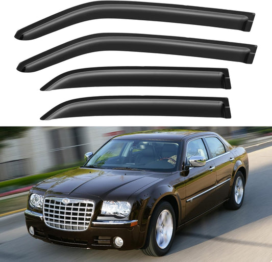 Window Visors Rain Guards Shield for 2005-2010 Chrysler 300, Out-Channel Window Vent Wind Deflectors Visors Shades for 2005-2008 Dodge Magnum