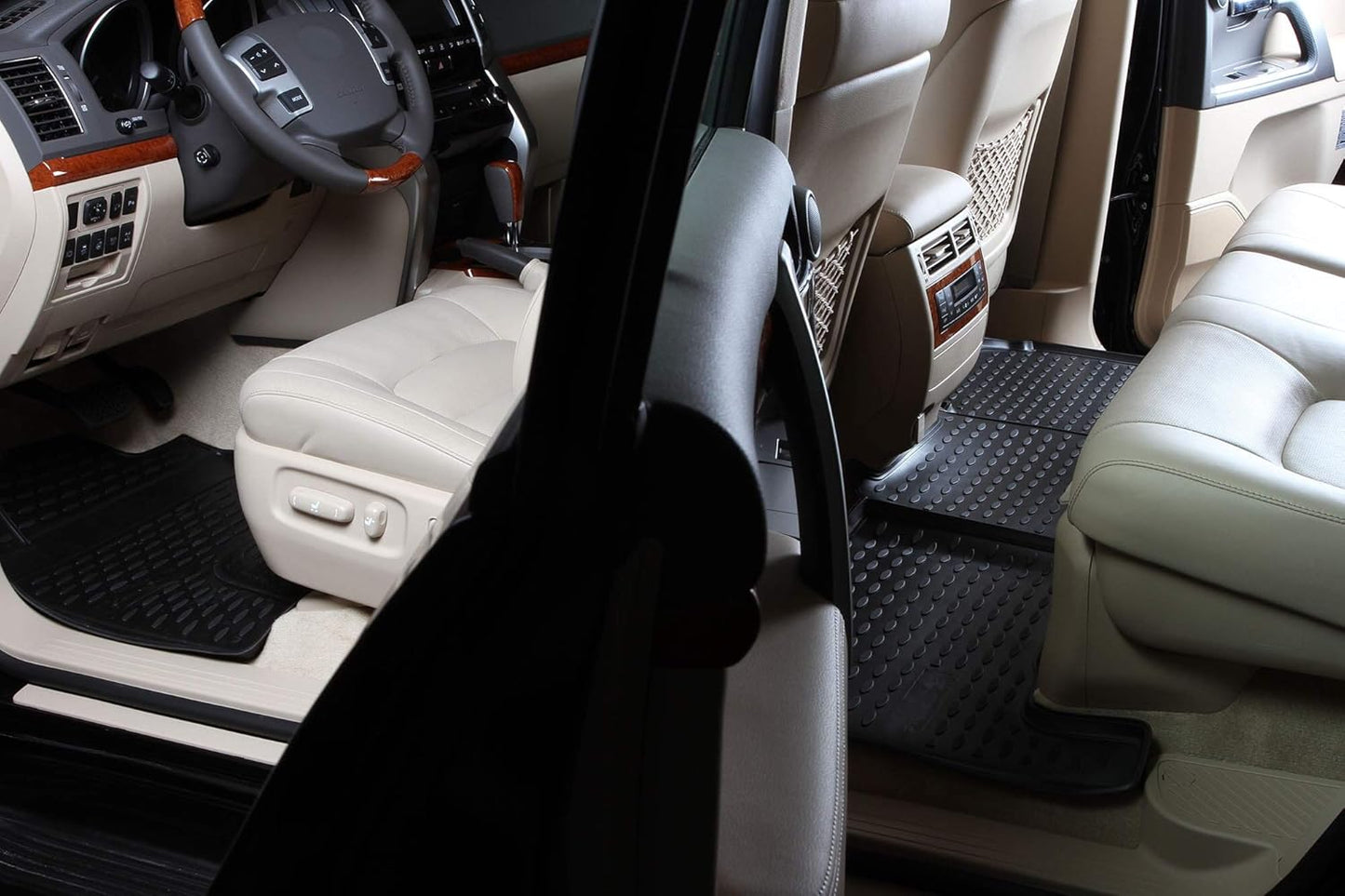 Fits 2018-2023 Hyundai Kona Floor Mats Front & 2nd Row Seat Liner and Cargo Liner Trunk Set - 3D Custom Fit All-Weather Full Liners (Black)