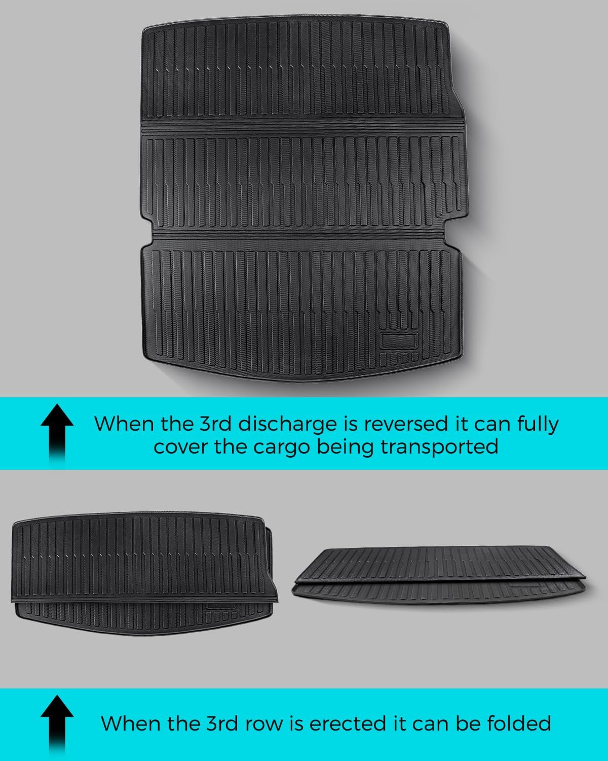 Floor Mats Full Set for Dodge Durango 2011-2015 7 Seats, All Weather Floor Mats Cargo Liner Car Accessories for Dodge Durango 2011-2015, Custom Fit Accessories Rubber Trunk Liner for SUV Cargo