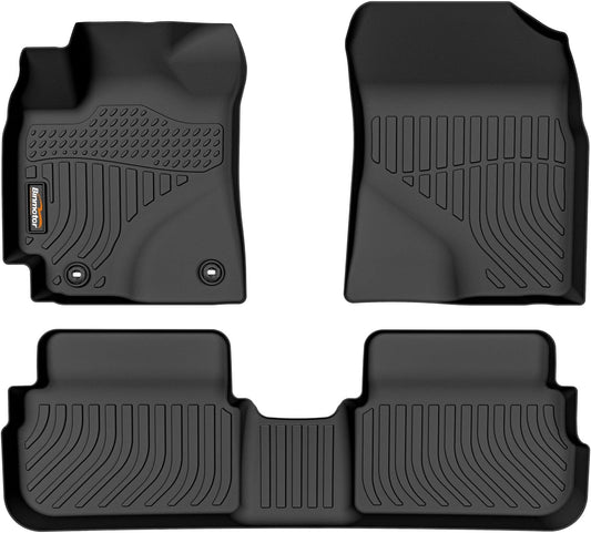 Binmotor-Floor Mats for Toyota Corolla 2009-2013, Front & 2nd Row, TPE All Weather Car Accessories Mats for Toyota Corolla Custom Fit for Corolla Floor Liners Waterproof Car Mats