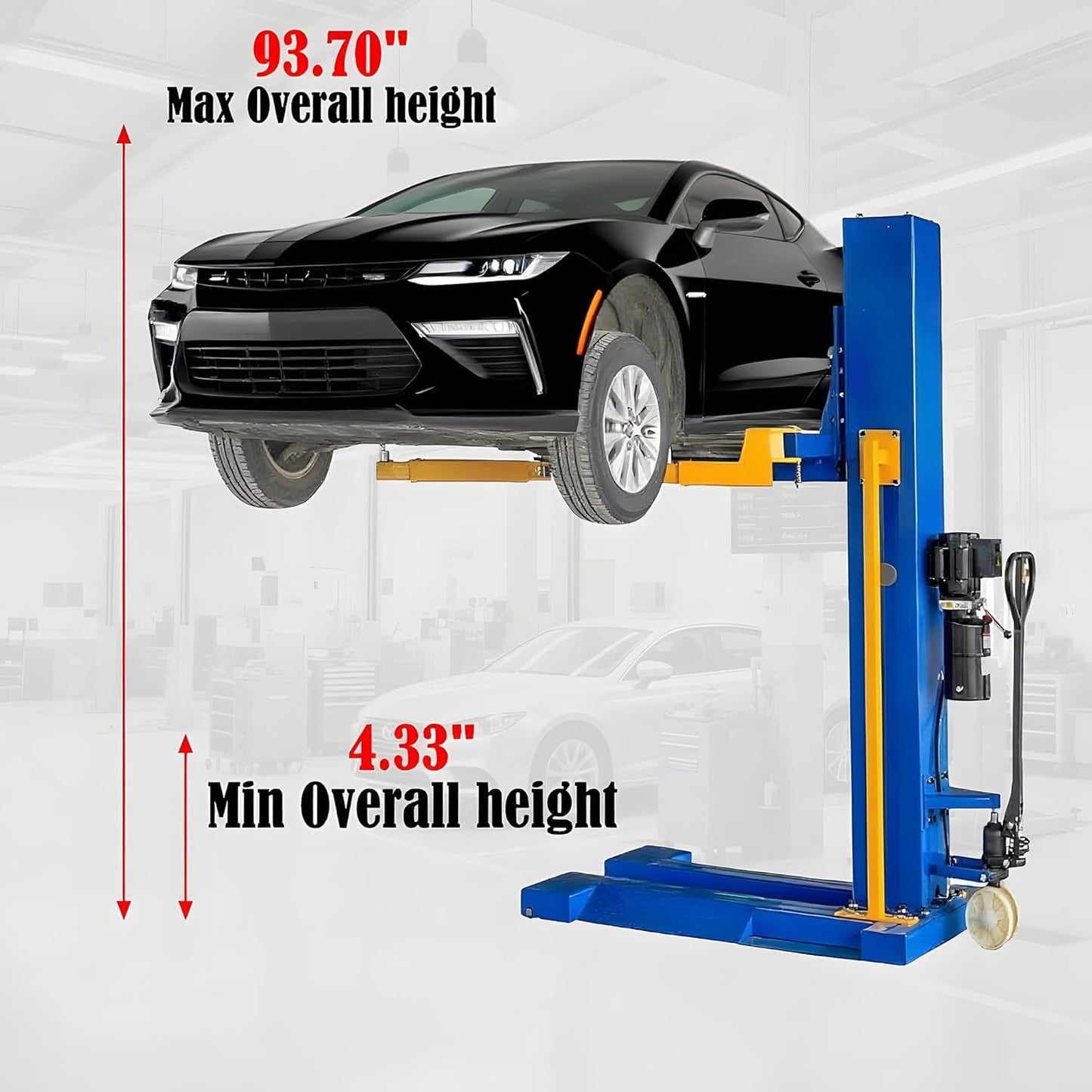 Car Lift Single/2 Post Auto Lifts, 6200/9000/10000LBS Capacity, 240V Hydraulic Truck Hoist, Heavy Duty Auto Lift with Safety Locks for Home Garage (6200LBS Single Post, 1)