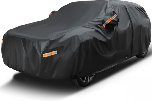 EzyShade 10-Layer SUV Car Cover Waterproof All Weather. See Vehicle Size-Chart for Accurate Fit. Outdoor Full Exterior Covers for Automobiles Heavy Duty Jeep Rav4 CRV. Black, Size S4 (See SizeChart)