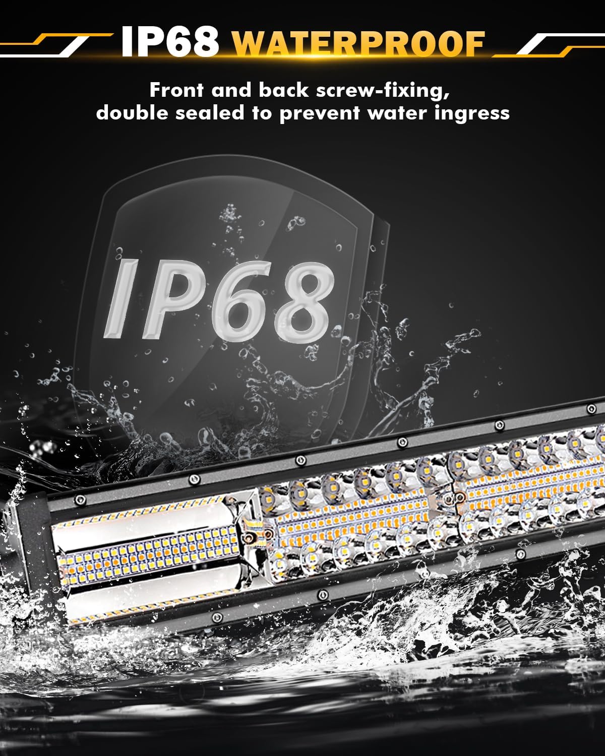 Auxbeam 30 Inch 180W LED Light Bar, 6 Modes Spot Flood Combo Offroad Lighting Amber White Strobe Fog Light, Memory Reset Function Waterproof Driving Work Light with 10FT Wiring Harness Kit