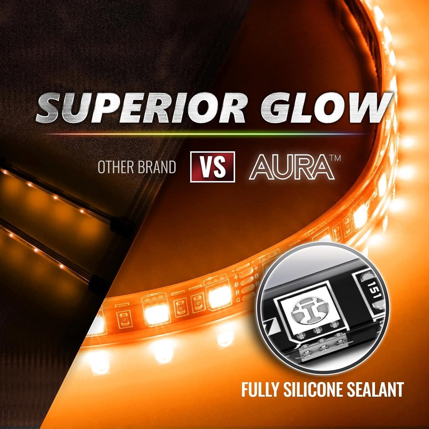 OPT7 Aura Pro RGB LED Grille Lights with App & Remote Control, 4pc 24" Light Strips, Waterproof Front Grill Lighting, Music Sync, Multi-Color, Trucks Decor Accessories for Tacoma Tundra 4Runner