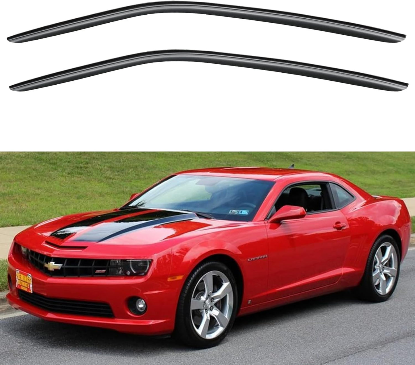 Window Visors Rain Guards Shield for 2010-2024 Chevy Camaro Coupe, Out-Channel Window Vent Wind Deflectors Visors Shades for 10-24 Camaro (Excludes Convertible)