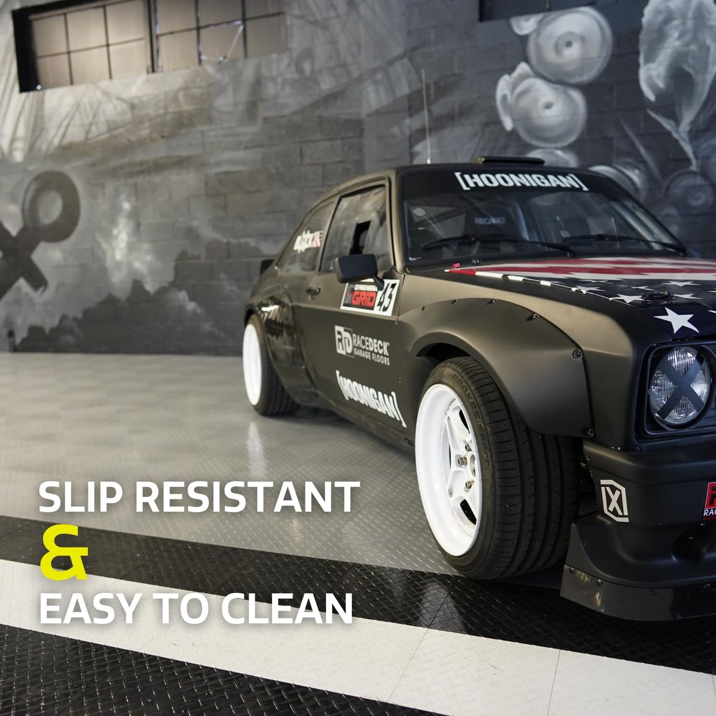 Big Floors RaceDeck Diamond Plate Design, Durable Interlocking Modular Garage Flooring Tile (Purple, 24 Pack of 12 x 12" Tiles)