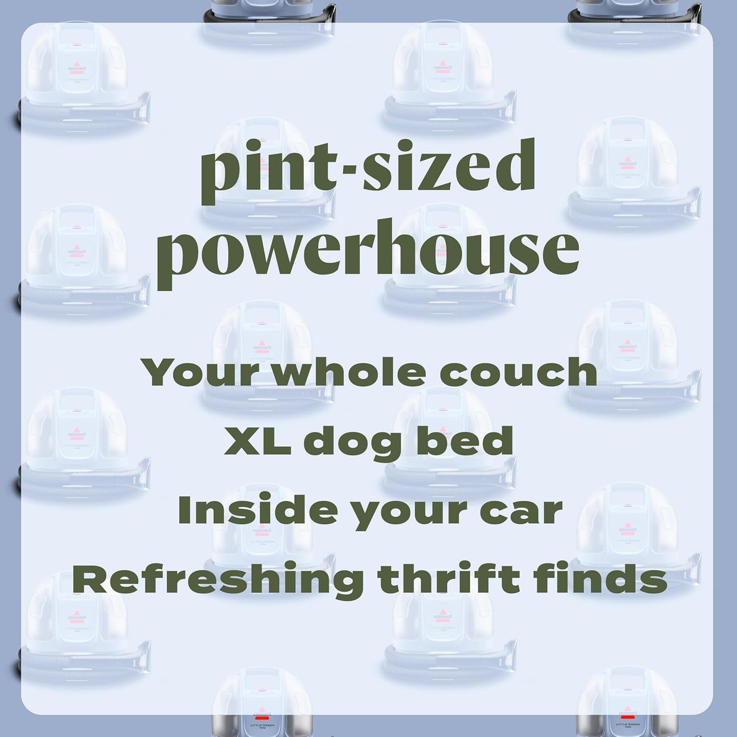 BISSELL Little Green Mini Portable Carpet and Upholstery Deep Cleaner, Car/Auto Detailer, with HydroRinse Self-Cleaning Tool and 4" Tough Stain Tool, Limited Edition Color Lake, 4075F