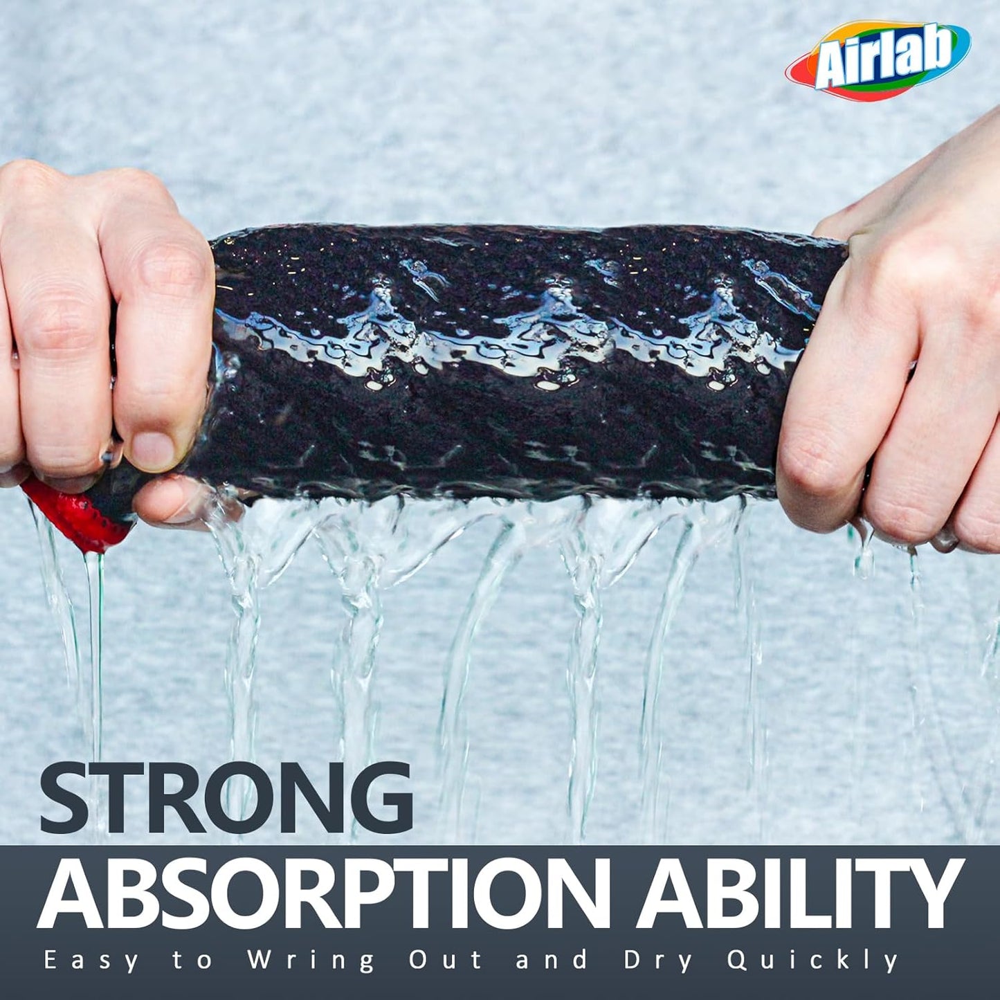 Airlab Microfiber Cleaning Cloth Waffle Weave Dust Rags for Household Kitchen Towel Absorbent Quick Drying Cleaning Rags Streak Free Lint Free, 6 Pack,12 x 12 Inches, Grey