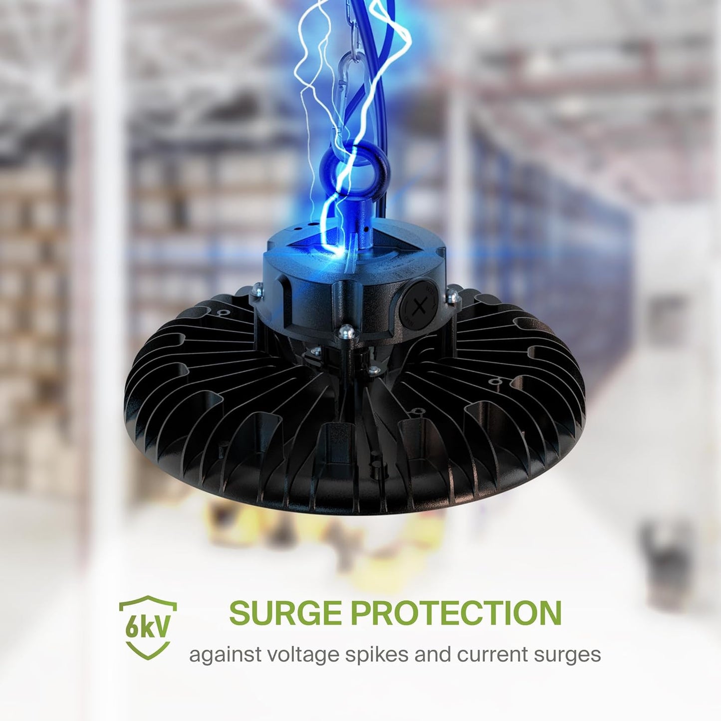 ASD LED High Bay UFO Light Fixture, Commercial Shop Lighting | Dimmable, IP69K Waterproof, DLC Premium, UL Listed | 200W 31000LM 5000K 100-277V | Warehouse, Garage, Workshop, Barn Lamp | Black