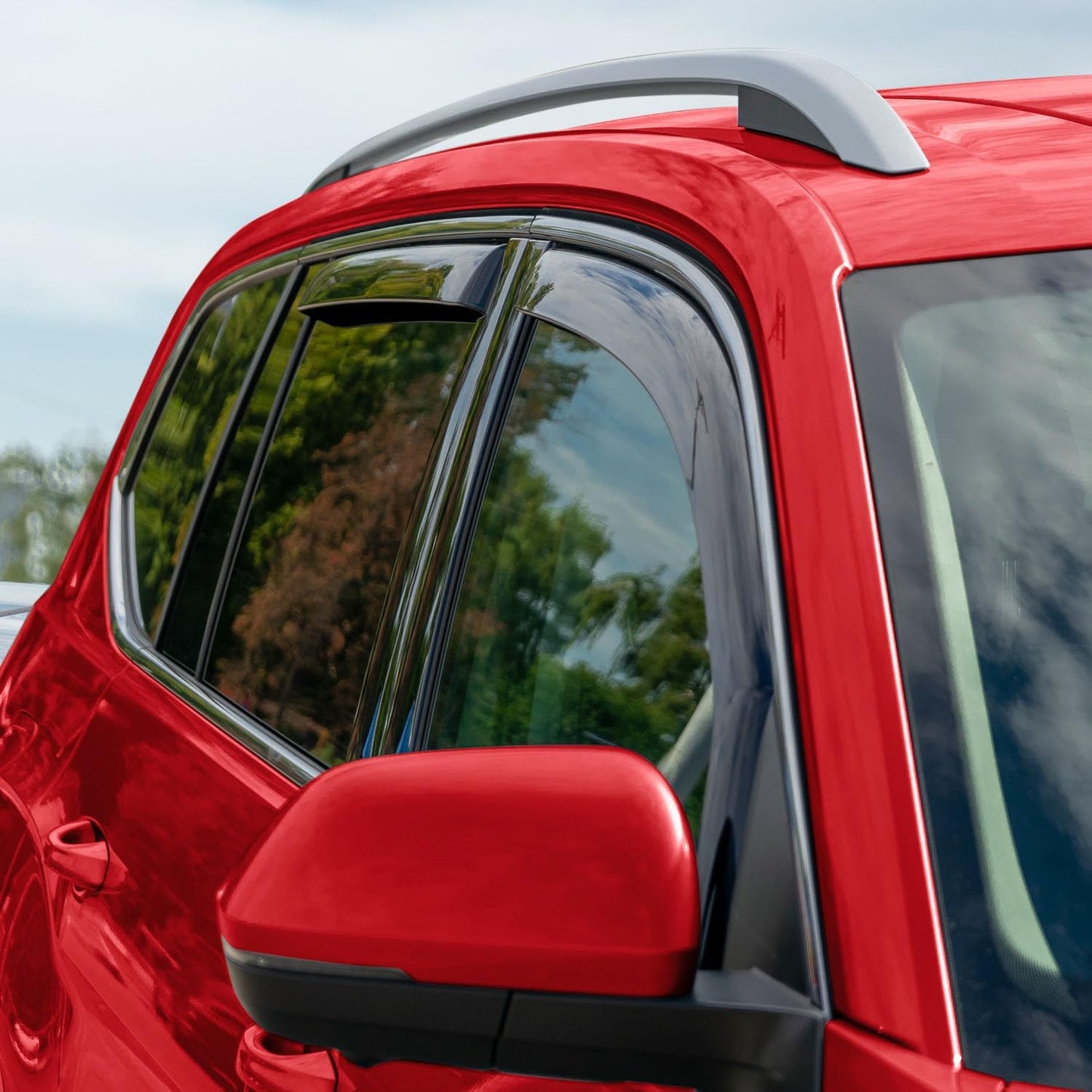 Voron Glass in-Channel Extra Durable Rain Guards for Volkswagen Atlas 2018-2025, Window Deflectors, Vent Window Visors, 4 Pieces - 200256