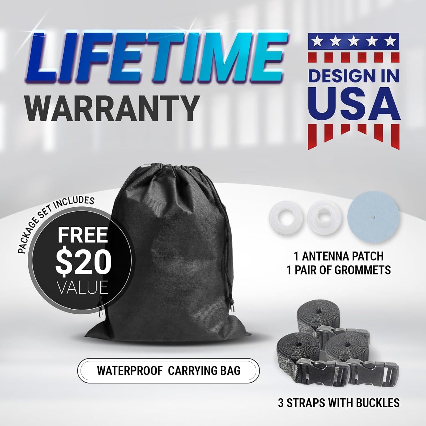 iCarCover Custom Car Cover for Buick Electra (1959-1970) Waterproof All-Weather Rain Snow UV Sun Protector Full Exterior Indoor Outdoor Car Cover (Stripe - Black/Red)