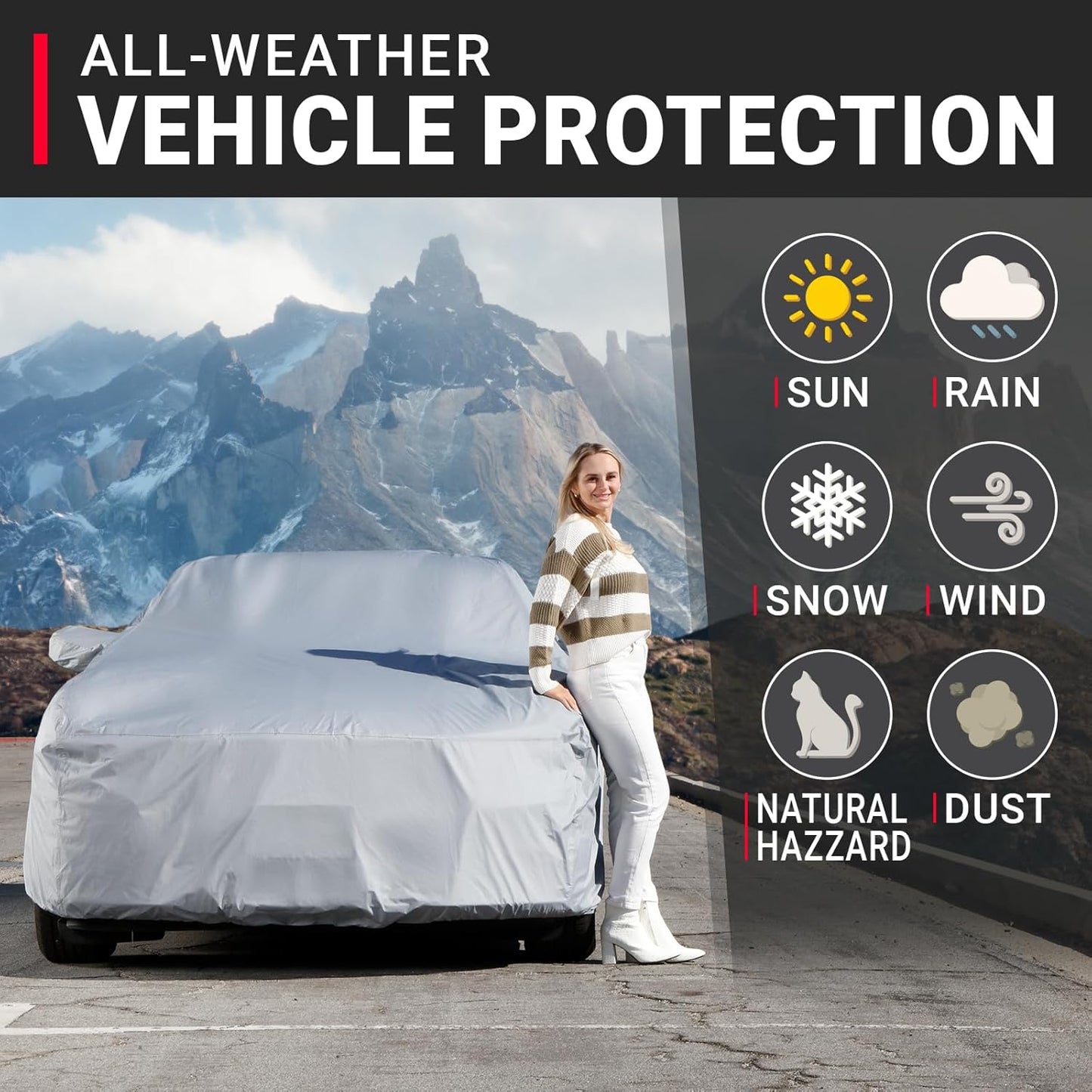 iCarCover Custom Car Cover for Nissan 300ZX 2+2, Waterproof All-Weather Rain Snow UV Sun Protector Full Exterior Indoor Outdoor Car Cover with Strap (Year Fits 1984-1996)