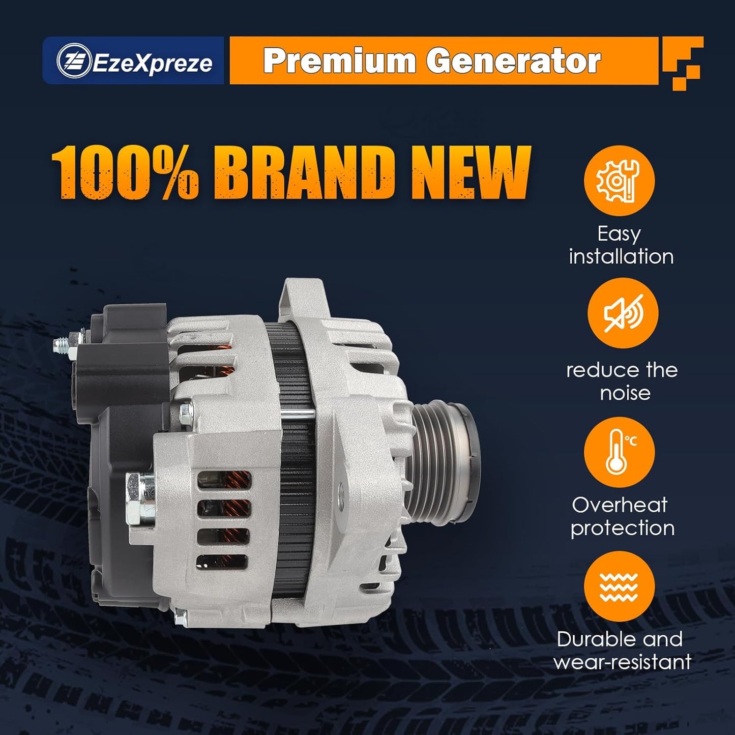 Ezexpreze 11710N Alternator Replacement For 2014 2015 Kia Optima, 2012-2014 Sorento, 2014 Hyundai Sonata, 2013-2016 Santa Fe Sport, 2.0 2.4L, 37300-2G800 37300-2G850 37300-2G855 37300-2G950