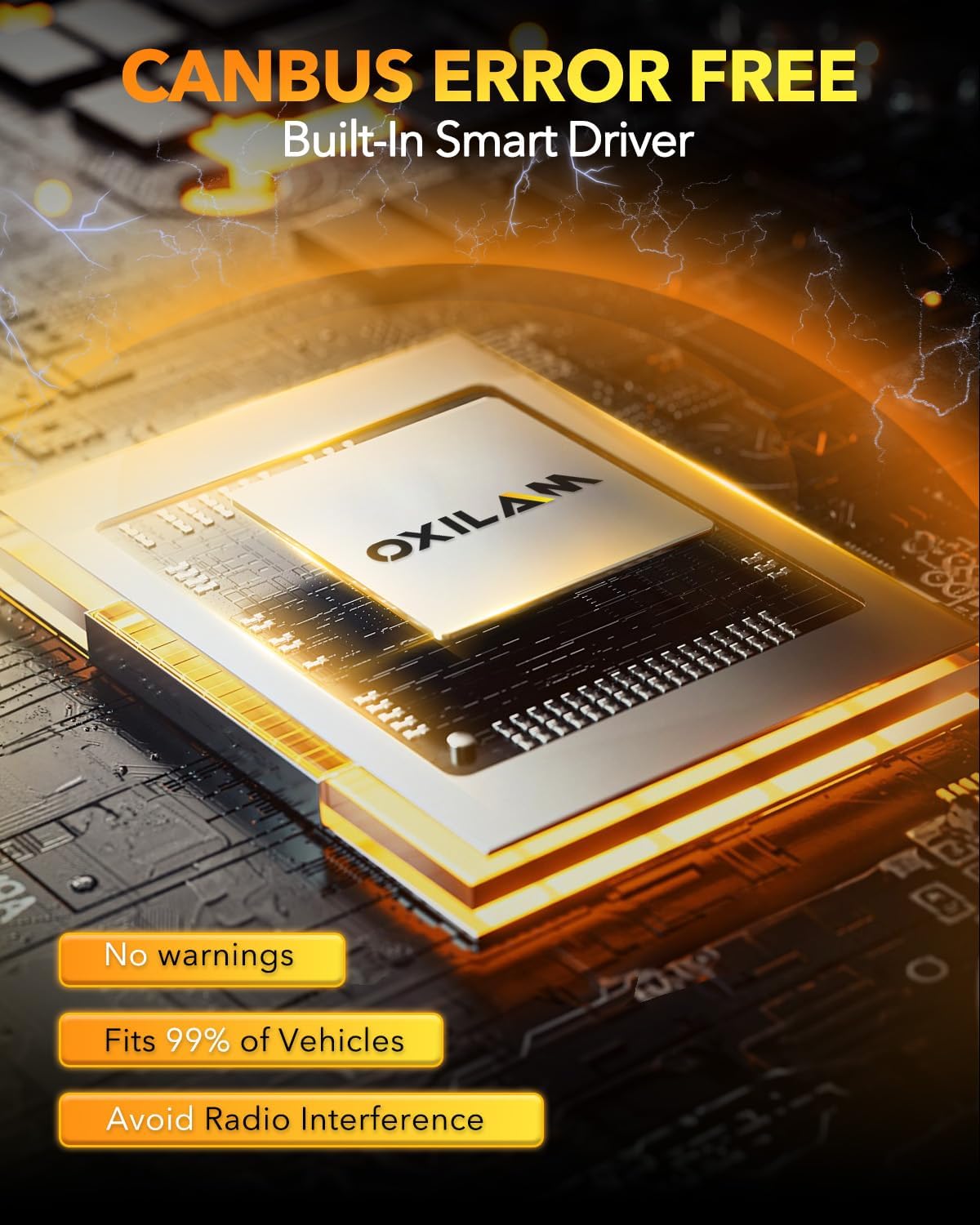 OXILAM HB2 9003 H4 LED Bulbs, 900% Ultra Bright, 40000LM, No Polarity, Plug-N-Play, 70,000 Hours Lifespan, Flicker-Free, 2 Pack