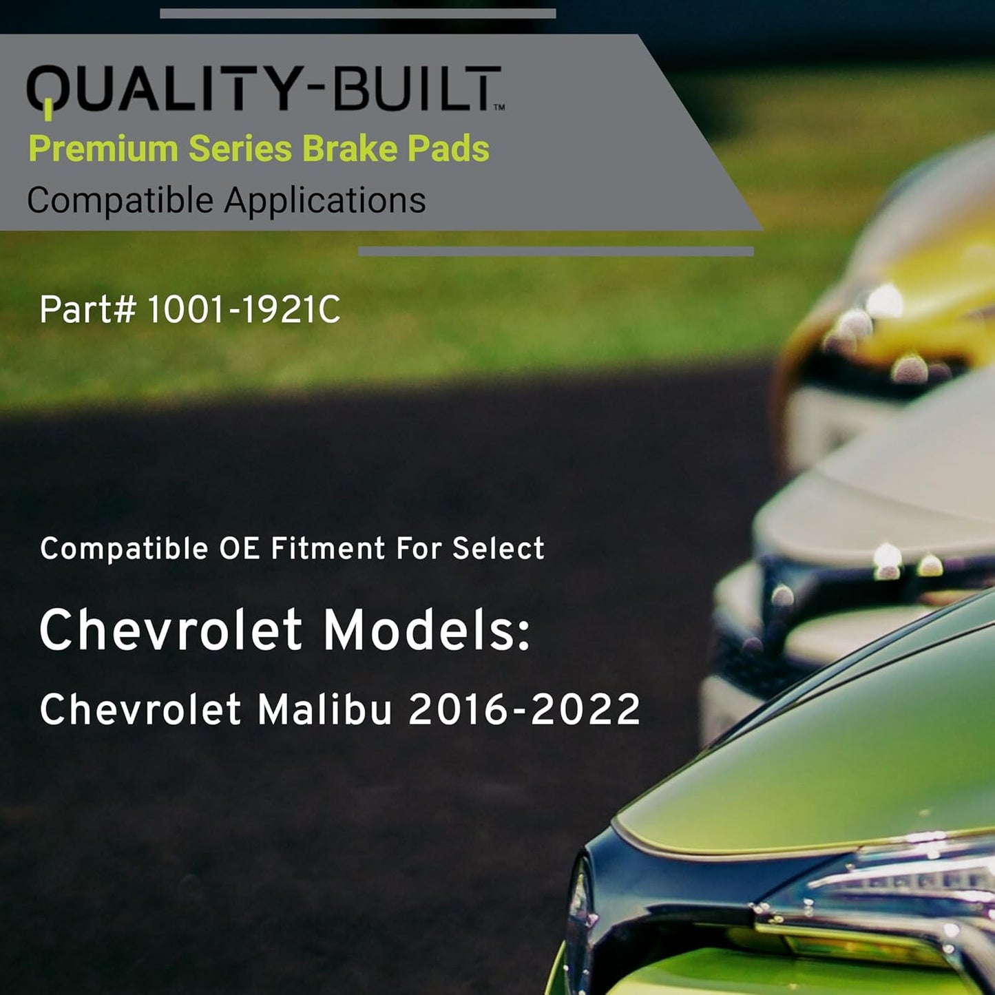 Premium Ceramic Rear Brake Pads (1001-1921C) Compatible with Chevrolet Malibu 2016-2022