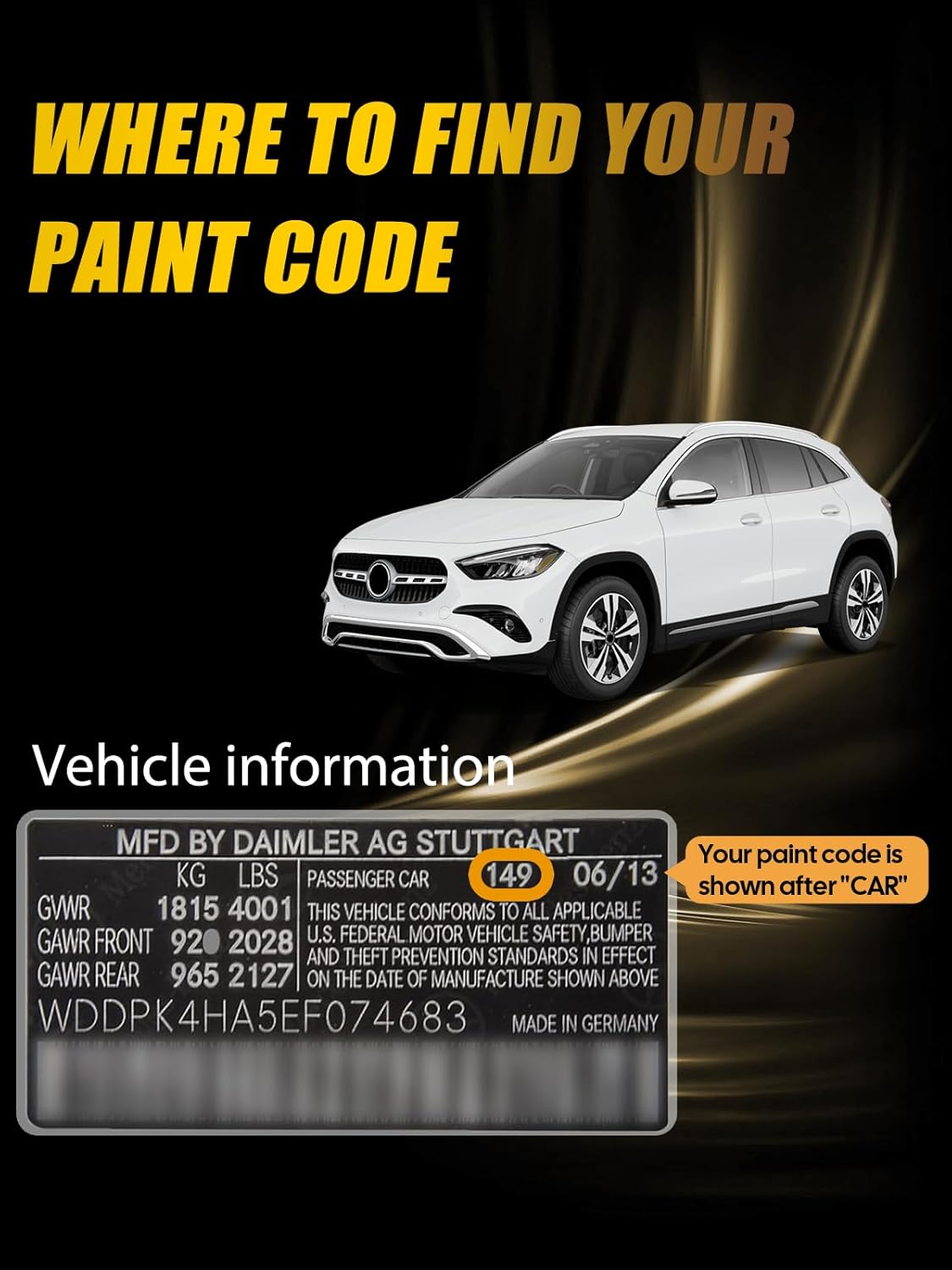 (922) Cirrus Silver Metallic Touch Up Paint Compatible with Mercedes-Benz, Exact Match Car Paint Pen Automotive Scratch Repair Remover Kit Quick & Easy Solution for Vehile Chips and Nicks