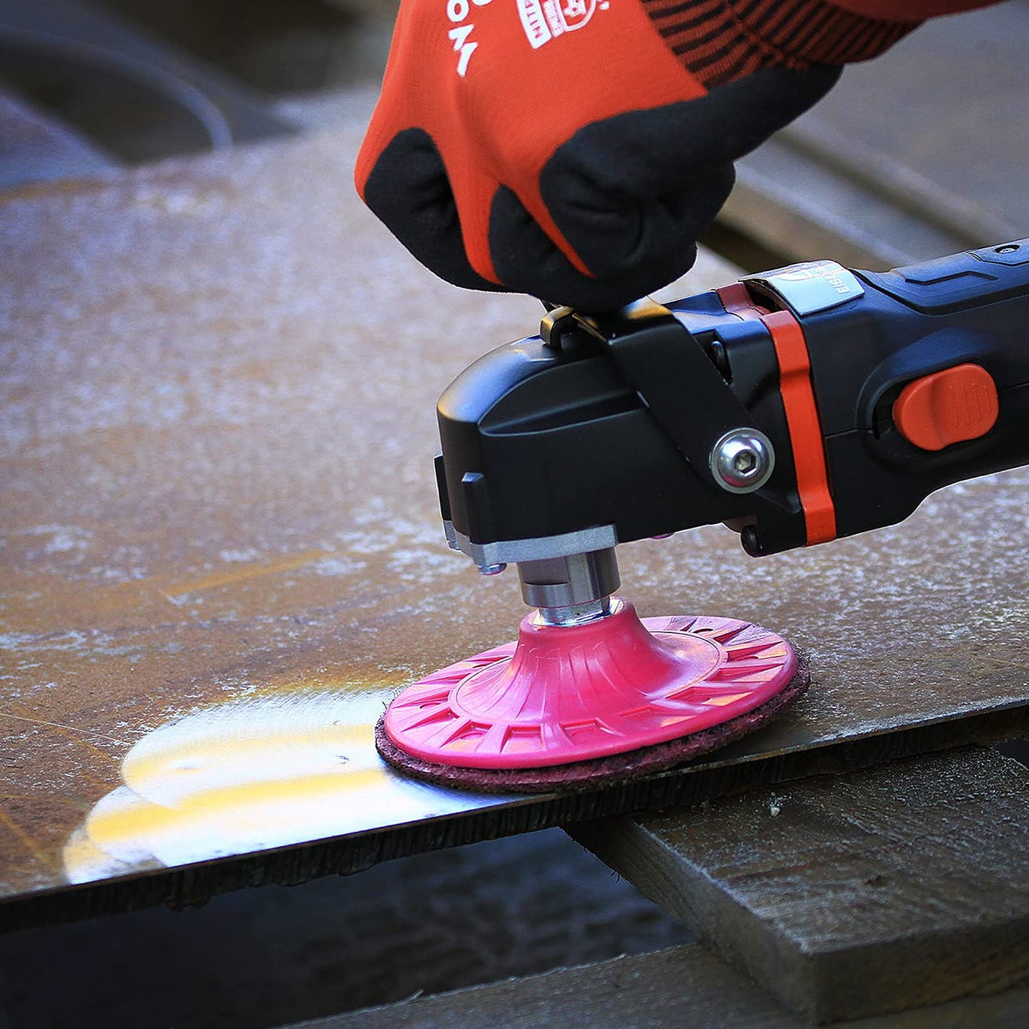 CS Unitec 80650 FIX Fleece (Nonwoven) Disc for The FIX Hook and Loop System, 6" Diameter, Coarse (Brown) (Pack of 10)