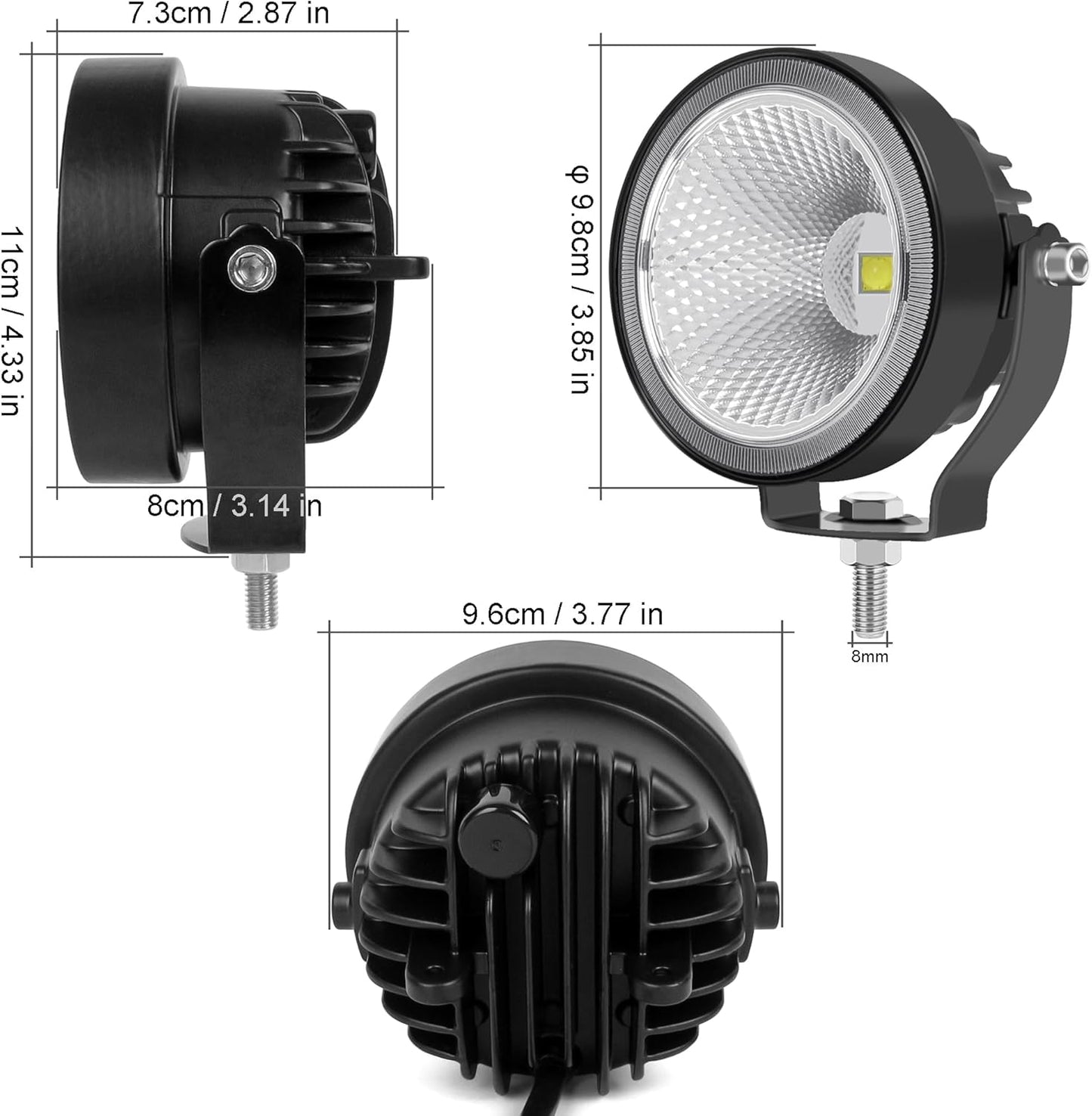 4 Inch Led Pod Light IP68 White LED Work Light Bar Car 12V 24V Led Flood Beam For Trailer Motorcycle Truck 4x4 Off Road Pick-up Deck Dock Marine Auxiliary Fog Driving Lights 2PCS