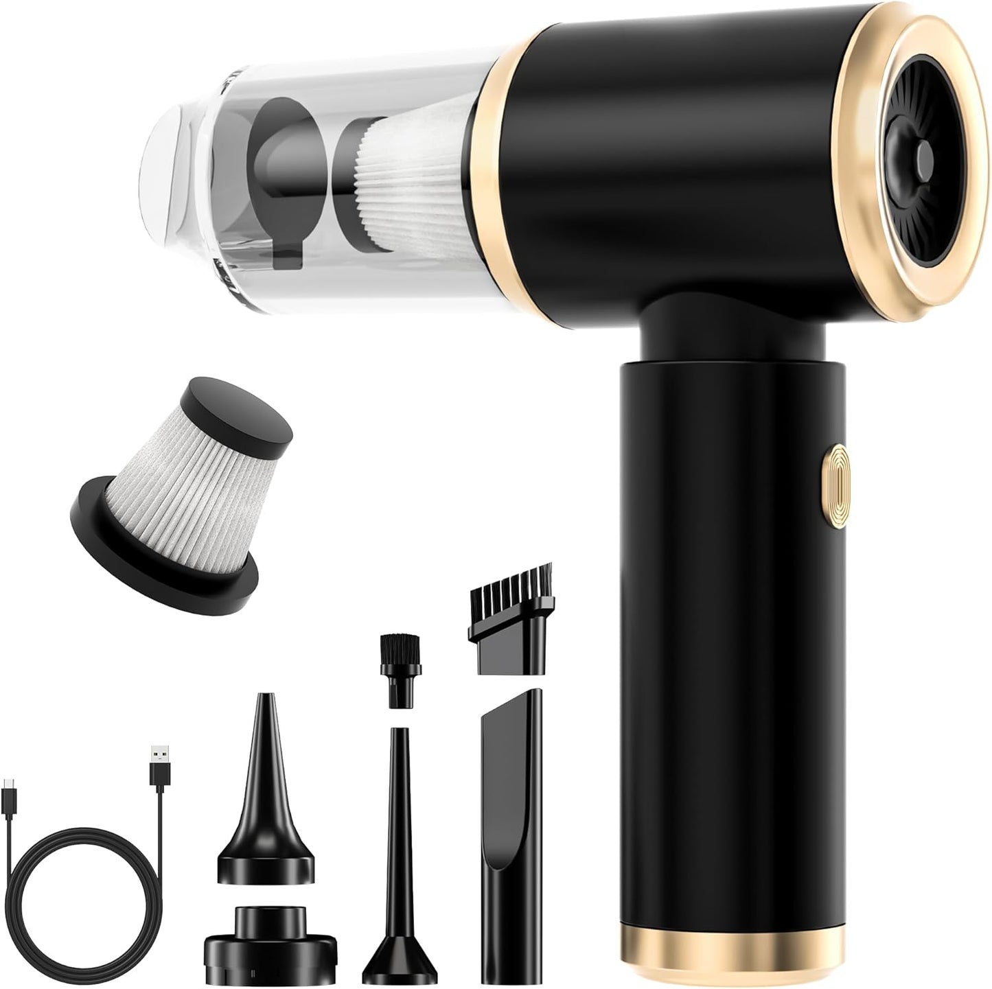 Cozylady Handheld Car Vacuum Portable Cordless, 16000PA High Power 4 in 1 Vacuum Cleaner & Air Duster & Air Blower with 4000mAh Brushless Motor and Multi-Nozzles for Car, Home, Office, Camping, Pet1