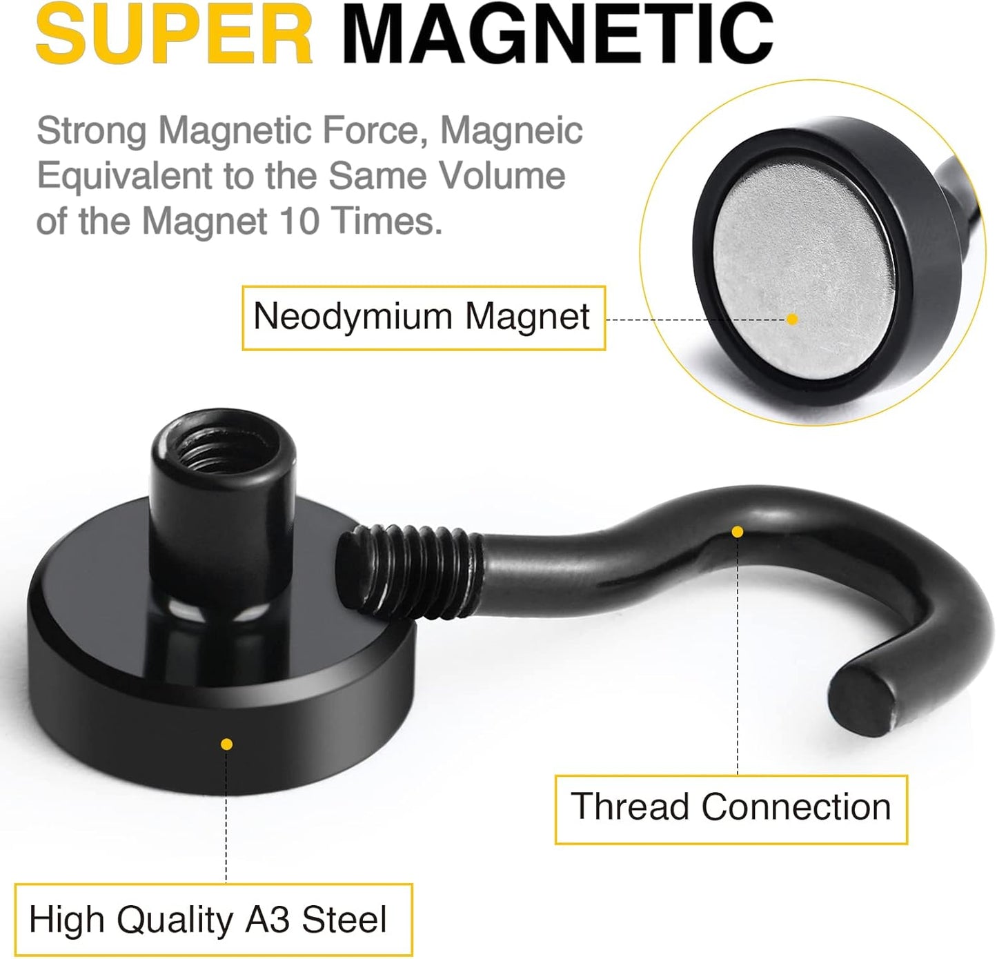 DIYMAG Magnetic Hooks, 30Lbs Strong Heavy Duty Cruise Magnet S-Hooks for Classroom, Fridge, Kitchen etc, (6 Pack-Red)