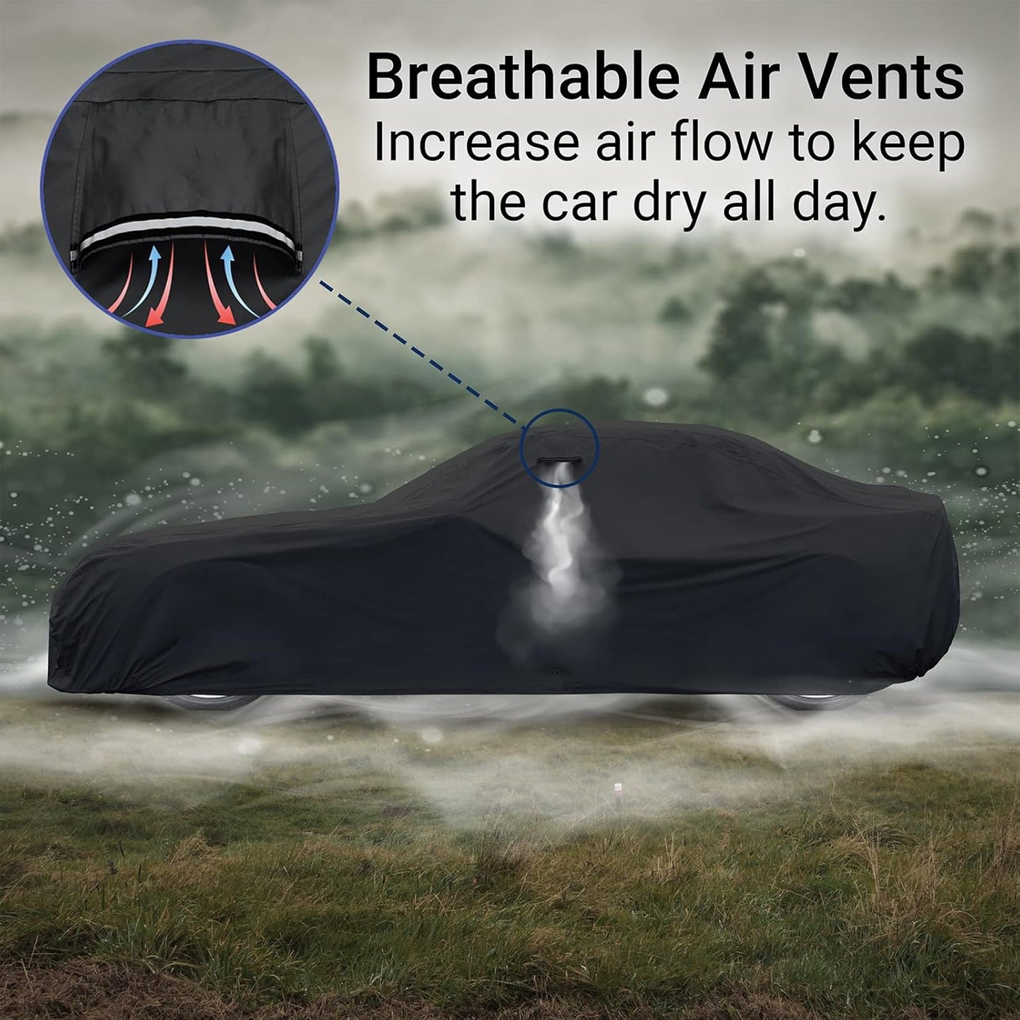 iCarCover Custom Car Cover Compatible with Mustang 2005-2025, Waterproof All Weather Rain Snow UV Sun Protector Full Exterior Indoor Outdoor Car Covers, Stripe (Black/Gray)