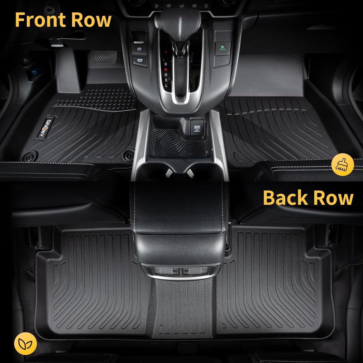 GINOWY-Floor Mats & Cargo Liner Set for Volkswagen Atlas Cross Sport 2020-2025, 5 Passenger, TPE All Weather Car Mats Floor Liners for VW Atlas Cross Sport Cargo Trunk Mat Accessories Mats