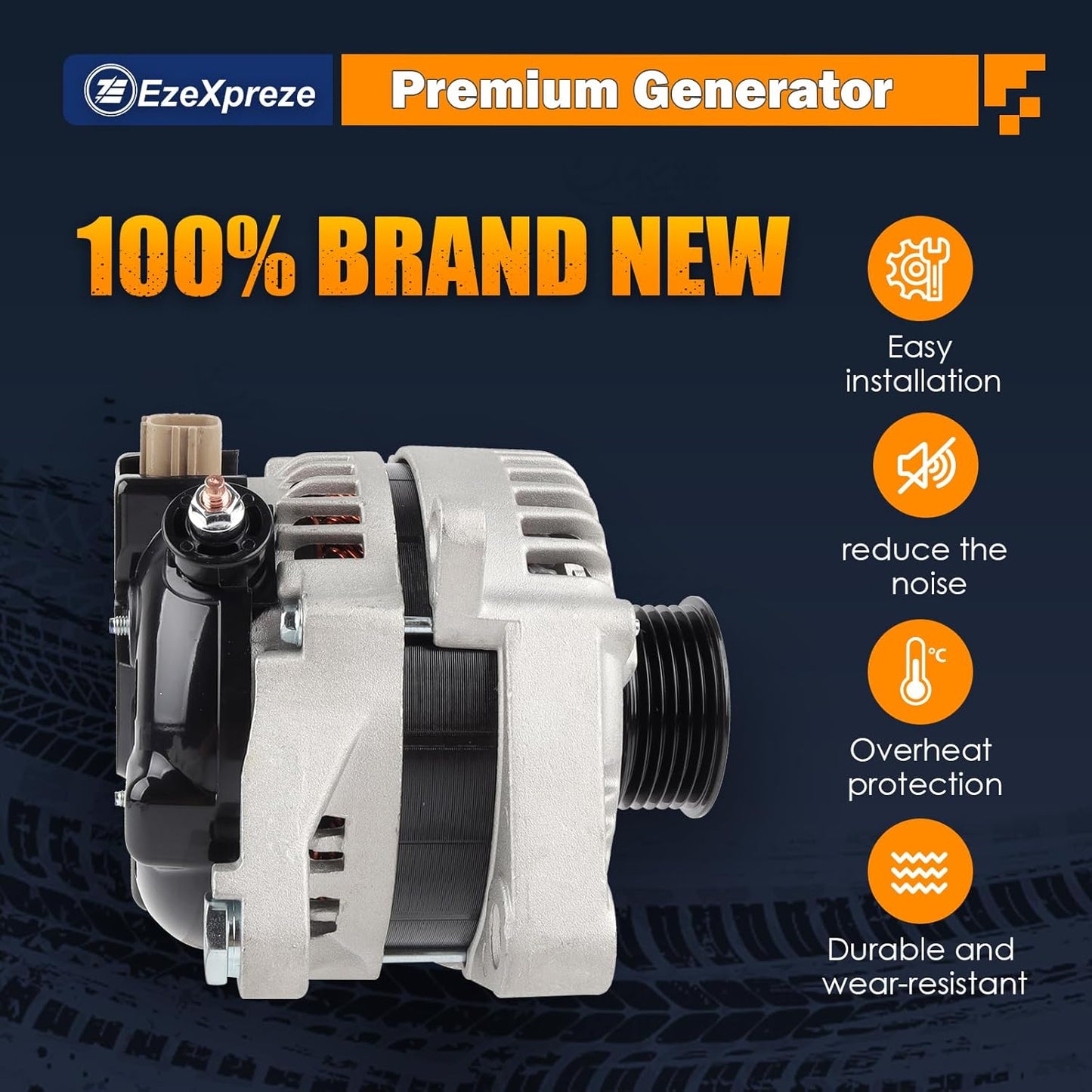 Ezexpreze 11032 New Alternator Compatible for Lexus for RX330 V6 3.3L 2004-2006 for Lexus for ES330 V6 3.3L 2004-2006, 130A High Output Alternator Replaces 104210-4180 104210-4190