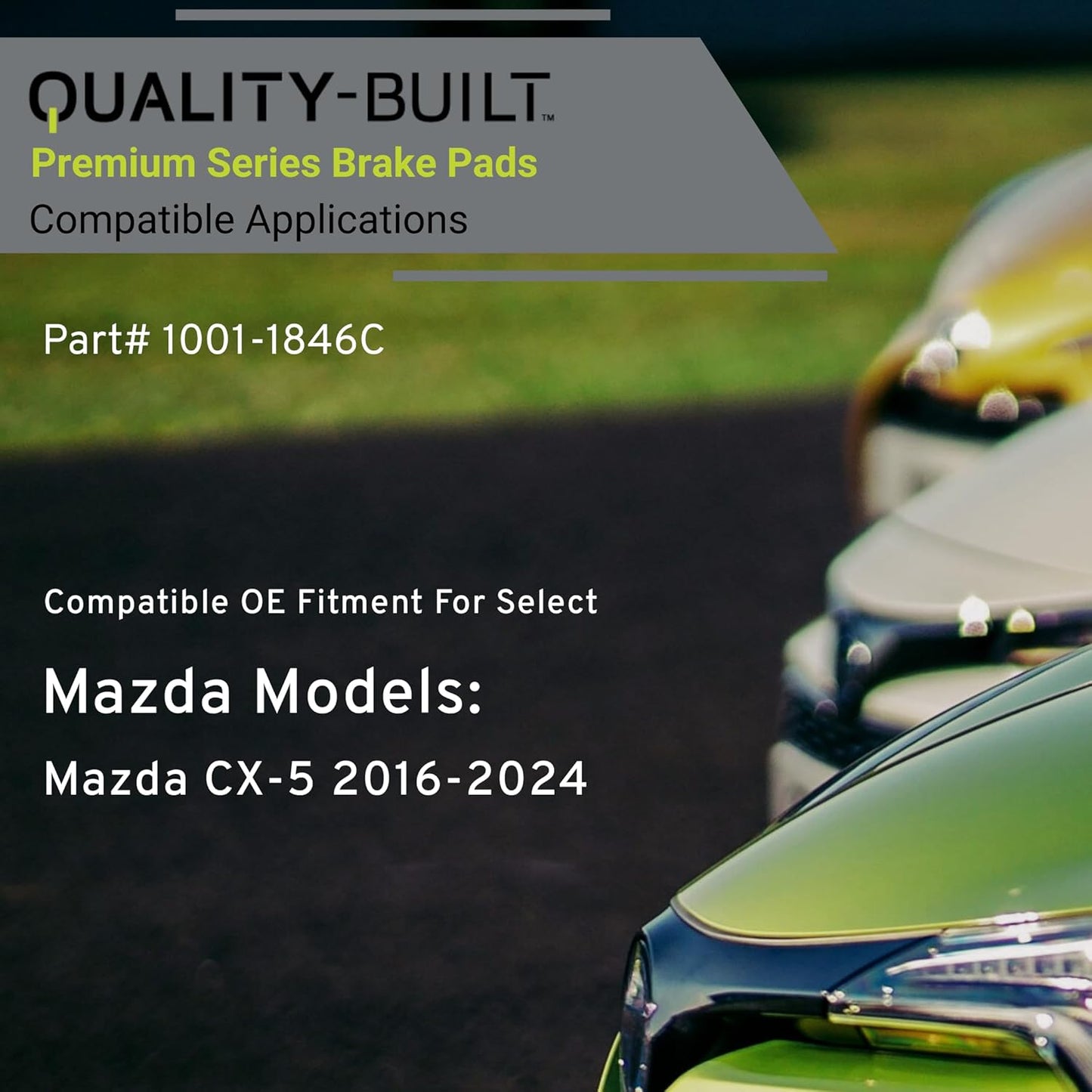 Premium Ceramic Rear Brake Pads (1001-1846C) Compatible with Mazda CX-5 2016-2024