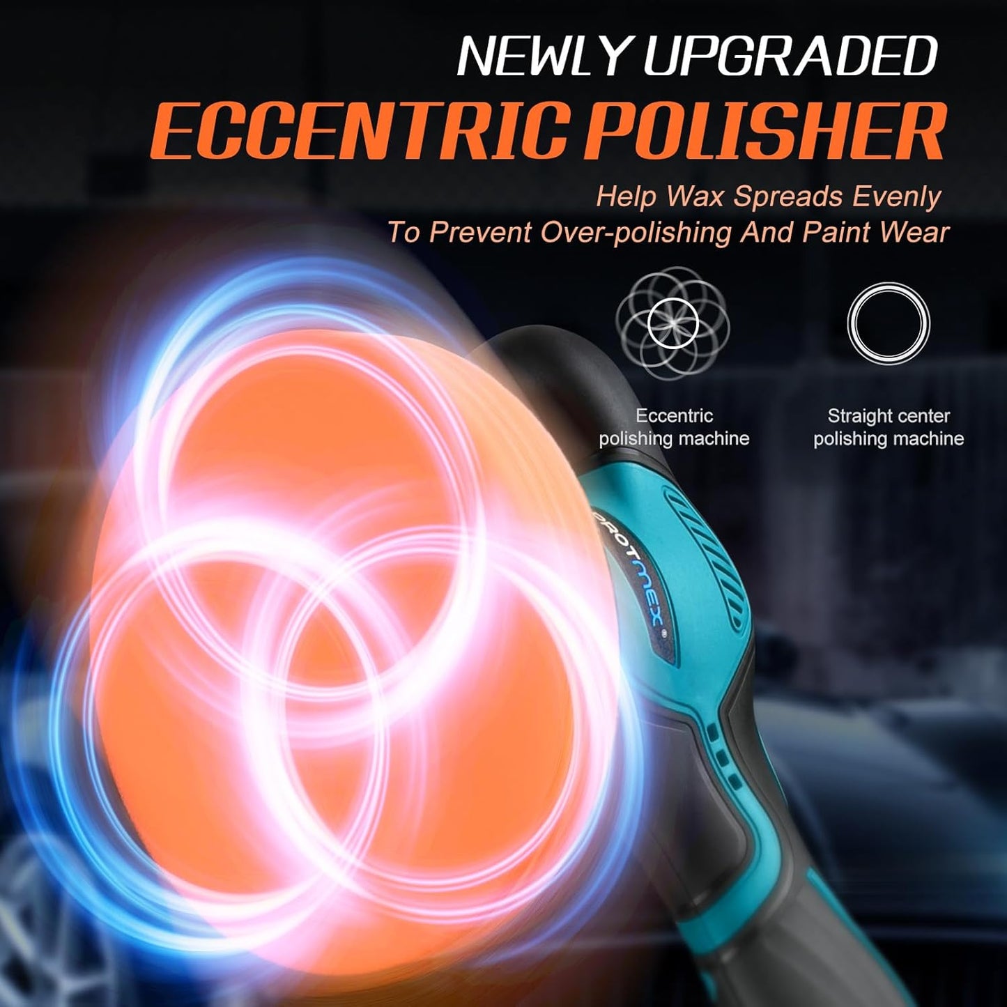 Cordless Car Buffer Polisher w/ 2x2000mAh 21V Batteries, 6 Inch Car buffer Waxer Kit, Car Polishing Machine w/ Extra 18 PCS Attachments & 6 Variable Speed, Car Buffer Polisher for Car Detailing (Blue)