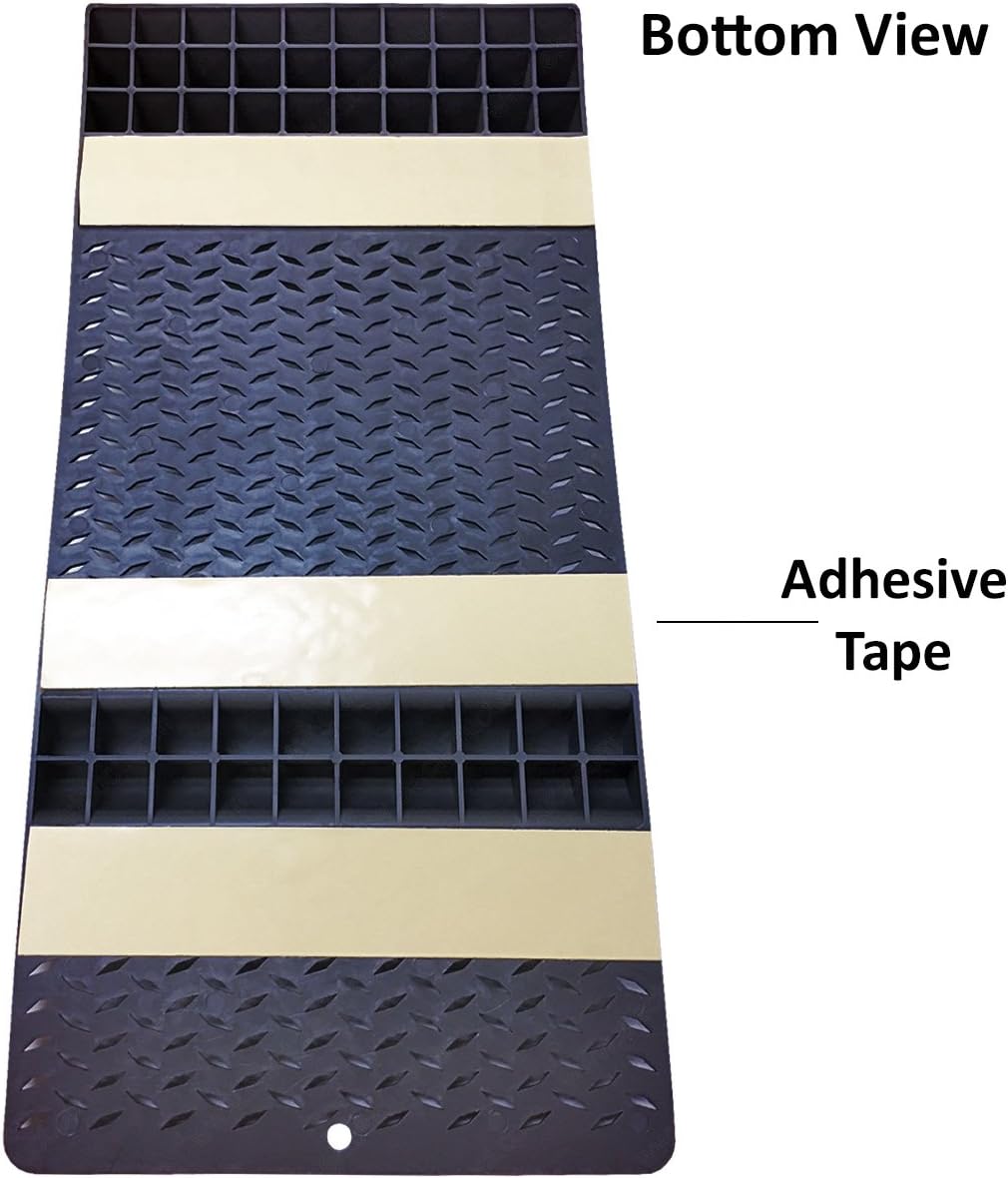 Electriduct Plastic Parking Mat Guides for Garage Vehicles, Antiskid Car Safety Park Aid - Black