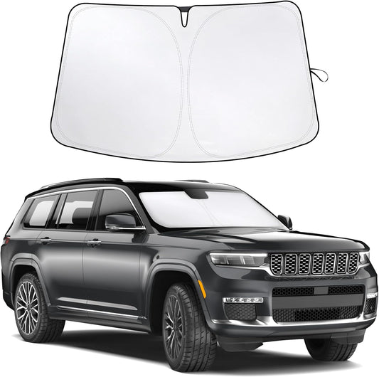 for Jeep Grand Cherokee Accessories 2011-2025 EcoNour Car Windshield Compatible (Not for Grand Cherokee L &Jeep Cherokee) | 210T Polyester with UV Protection | Easy Installation-Storage Pouch