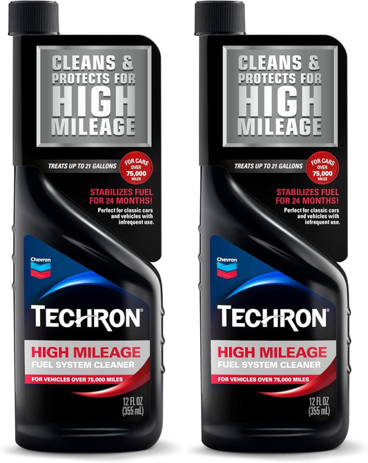Chevron Techron High Mileage Fuel System Cleaner, 12 oz, Pack of 2