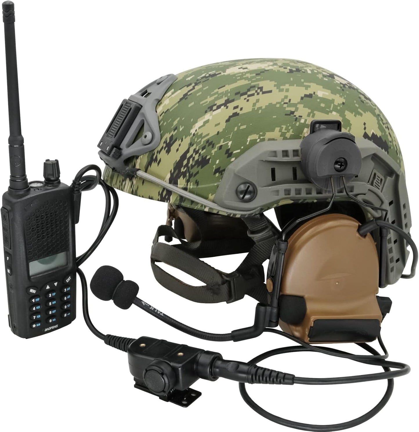 COMTA 2 Helmet-Type Tactical Headset with U94 PTT 2pin，Noise Canceling Headphones，for Airsoft Hunting Shooting