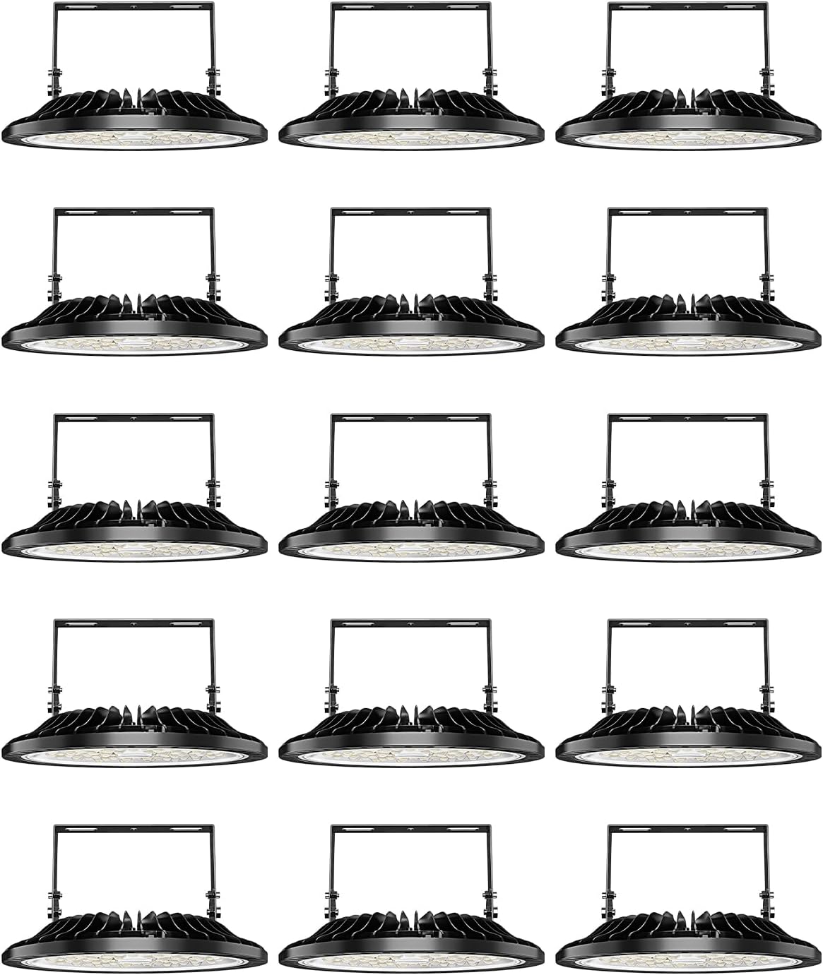 Viugreum High Bay LED Shop Lights, 200W UFO LED High Bay Light 20,000LM 120V LED High Bay Lights 5000K Daylight, Alternative to 900W MH/HPS for Garage Workshop Barn Factory Warehouse - 15 Pack