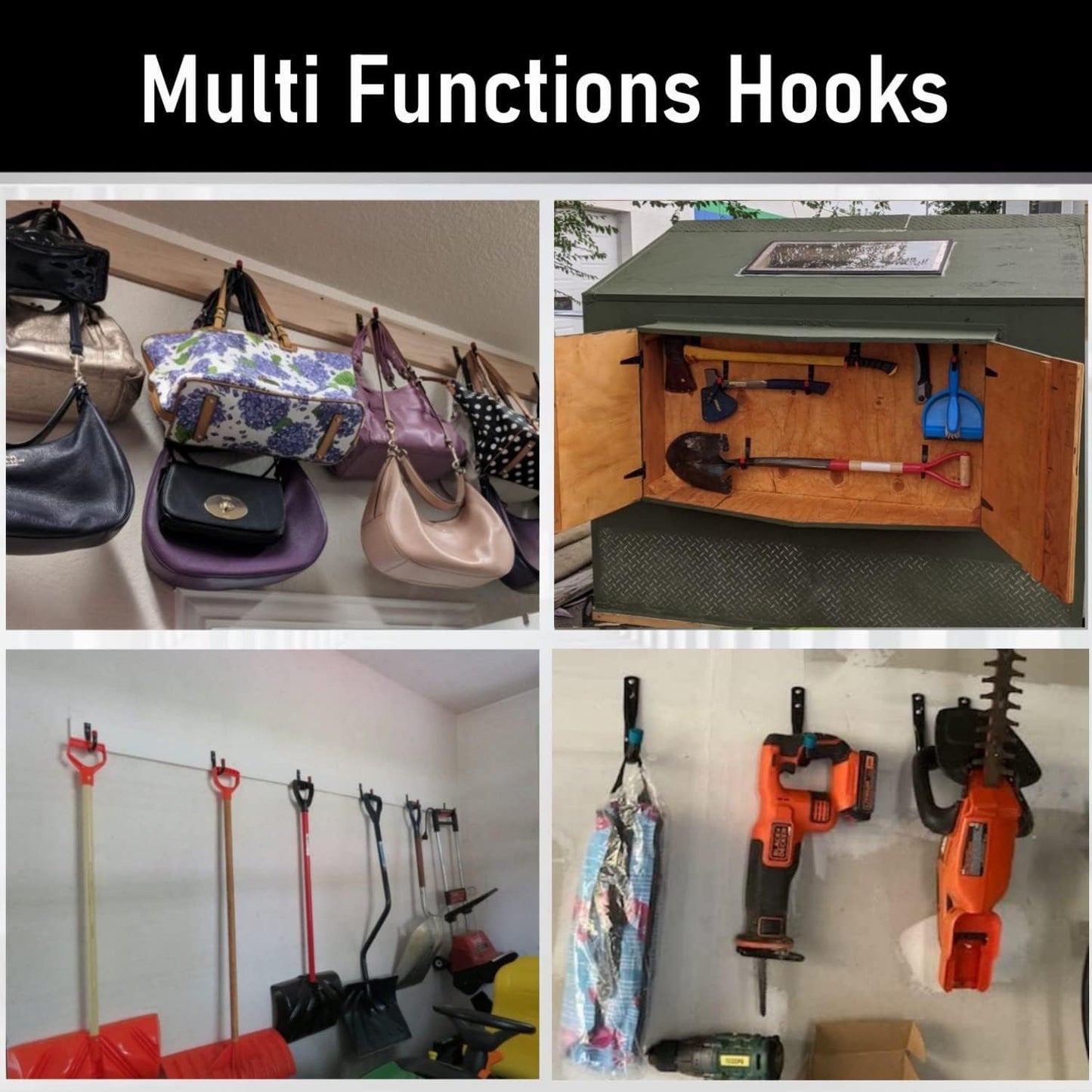 Heavy Duty Garage Storage Hooks, 3.4Inch J Utility Garage Wall Hooks for Hanging, 8 Pack Wall Mounted Hanging Hooks