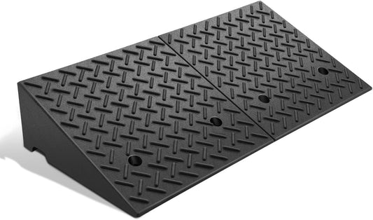 DNA MOTORING 7.7" Rise Rubber Curb Ramp Heavy Duty Loading Driveway Ramp Threshold Ramp 39 in L x 19.7 in W x 7.7 in H for Loading Dock, Warehouse, Wheelchair, Motorcycles, Cars, TOOLS-00654