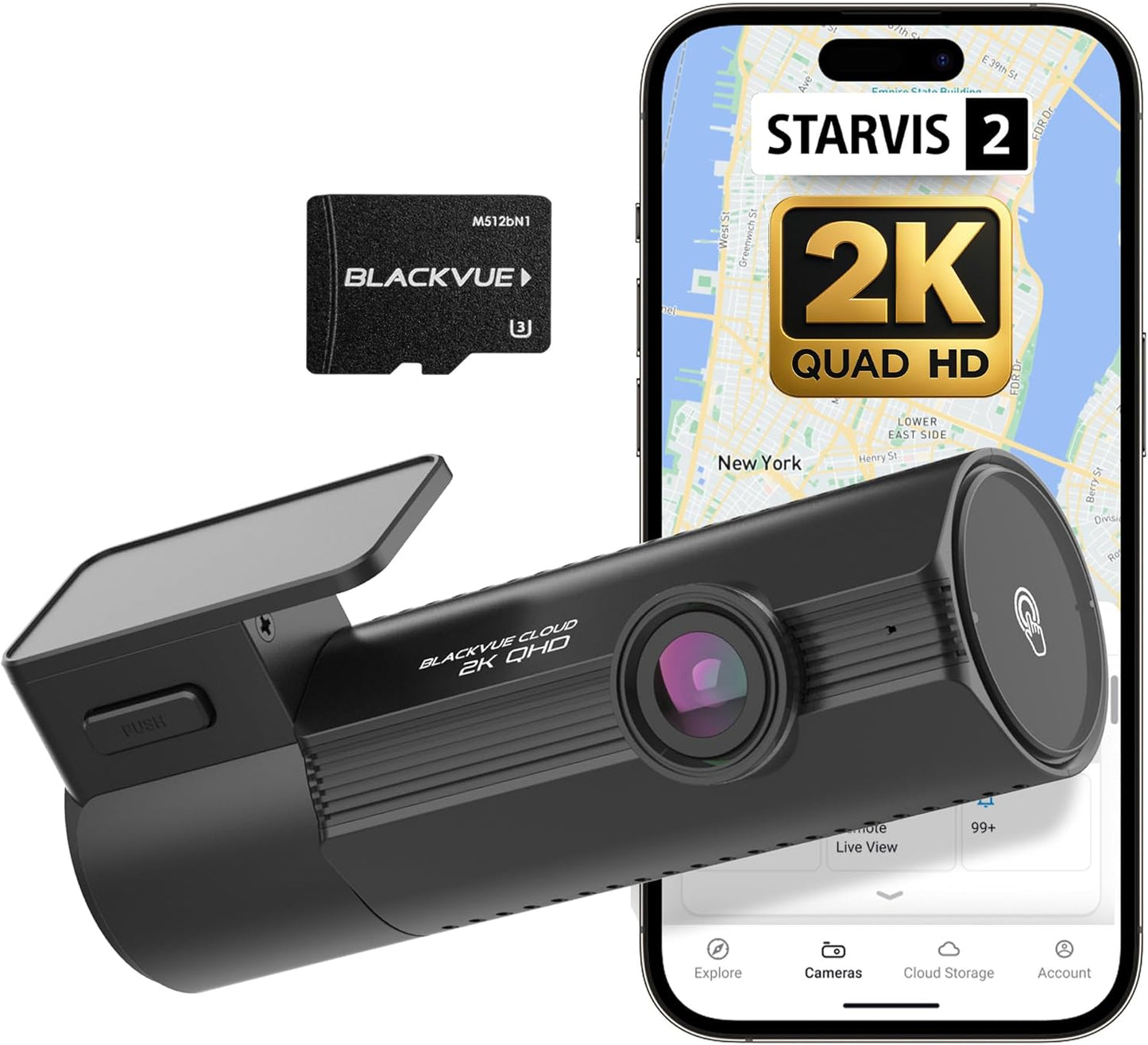 BlackVue Elite 8-1CH Dash Cam – 2K QHD Front Camera with STARVIS 2 Sensor, HDR, Smart Parking Mode, Power Saving, Event Detection, GPS, G-Sensor, USB-C Installation