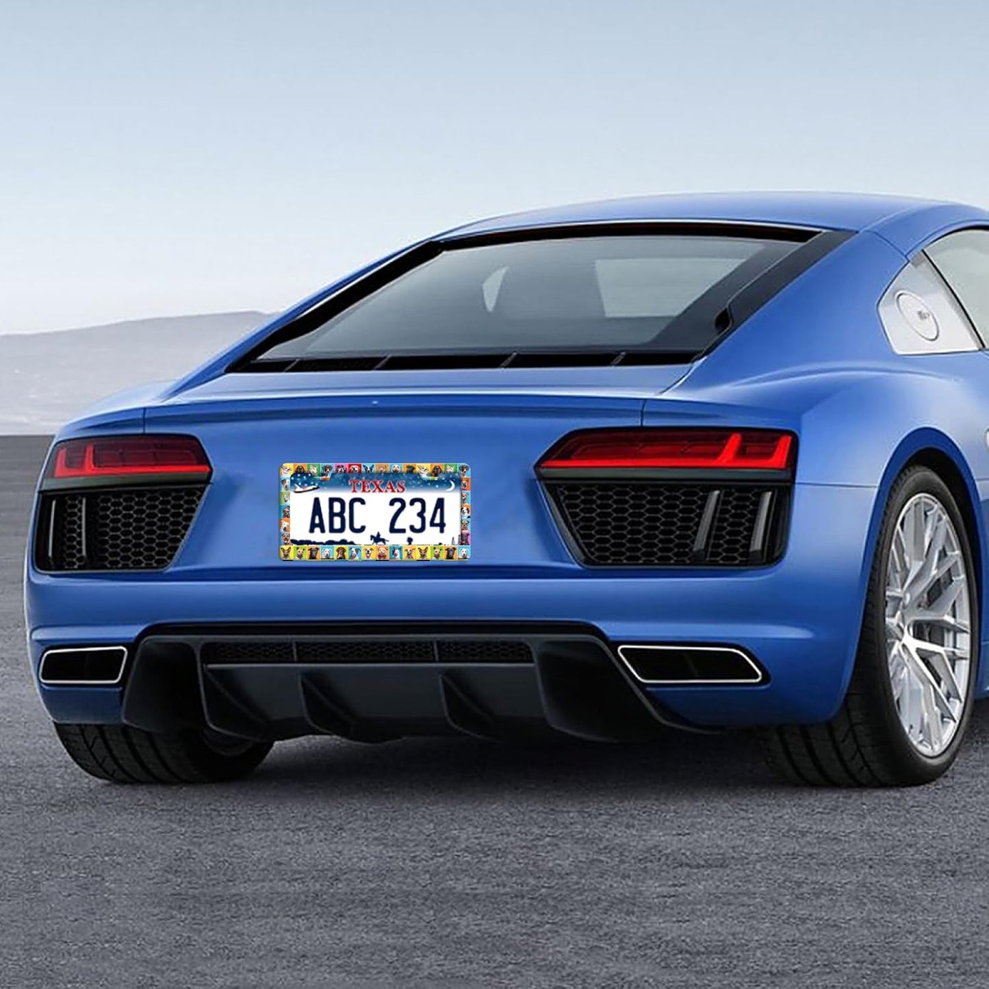 Dog License Plate Frame Puppy Pet License Plate Frames Funny Stainless Steel Accessories Cars Decor with 2 Holes and Screws Fits Standard Us Ca Vehicles License Plate Holder 12.2 X 6 Inch