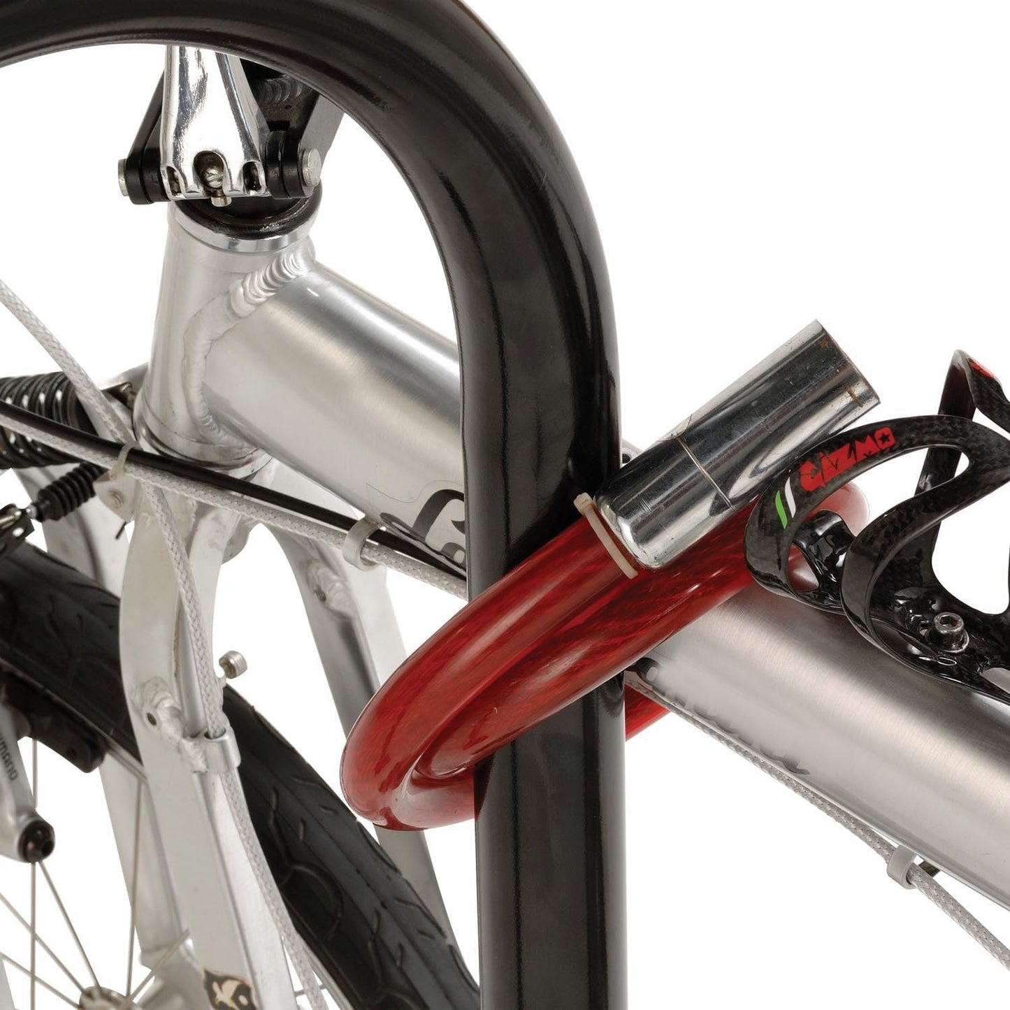 Global Industrial U-Rack Bike Rack, Flange Mount, 2-Bike Capacity, Steel Construction, Black Powder Coat Finish, Commercial Bike Rack for Stores, Parks and Schools