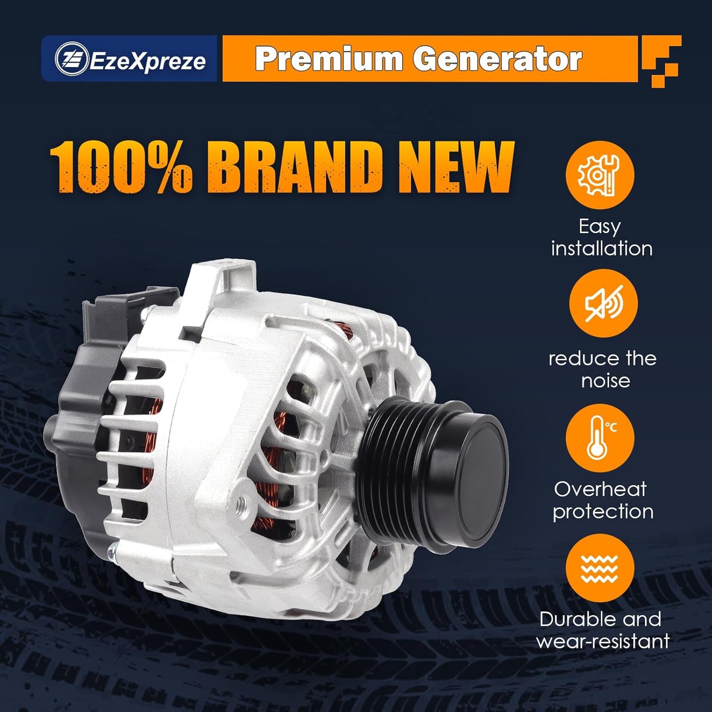 EzeXpreze 11609 Alternator Fit for Kia Soul 2012-2016, Forte Koup 2014-2016, Forte5 2015-2016, Rio 2014-2017, for Hyundai Veloster 2013-2017 1.6L 110Amp 373002B760