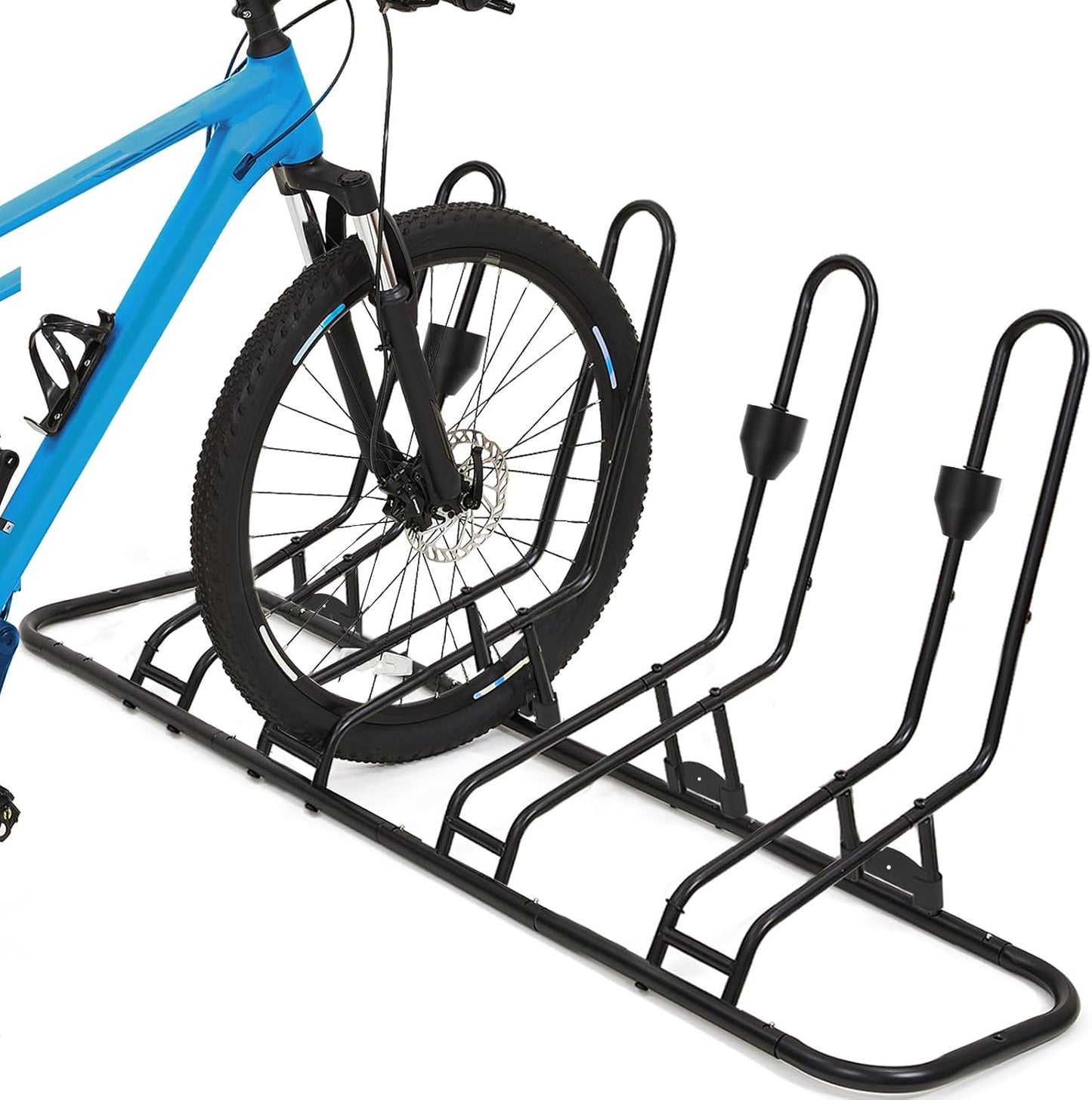 Floor Bike Rack for 4 Bikes, Bike Stand Anti-Collision Protects Disc Brake & Derailleur, Bicycle Holder Road/Kids/MTB Bicycles, Fits 12"-29" Tires, for Indoor Outdoor Garage