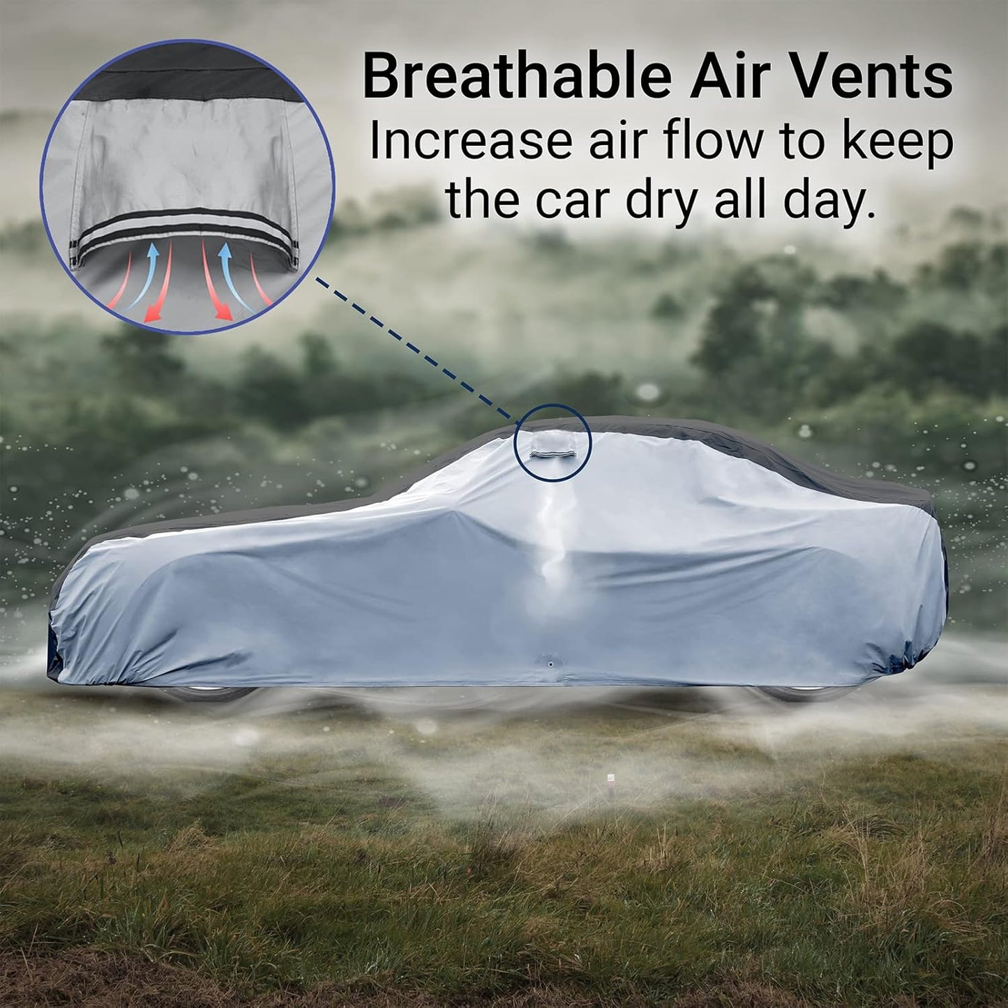 iCarCover Custom Car Cover Compatible with Mustang GT 1979-2004, Waterproof All Weather Rain Snow UV Sun Protector Full Exterior Indoor Outdoor Car Covers, Tribe (Gray/Black)