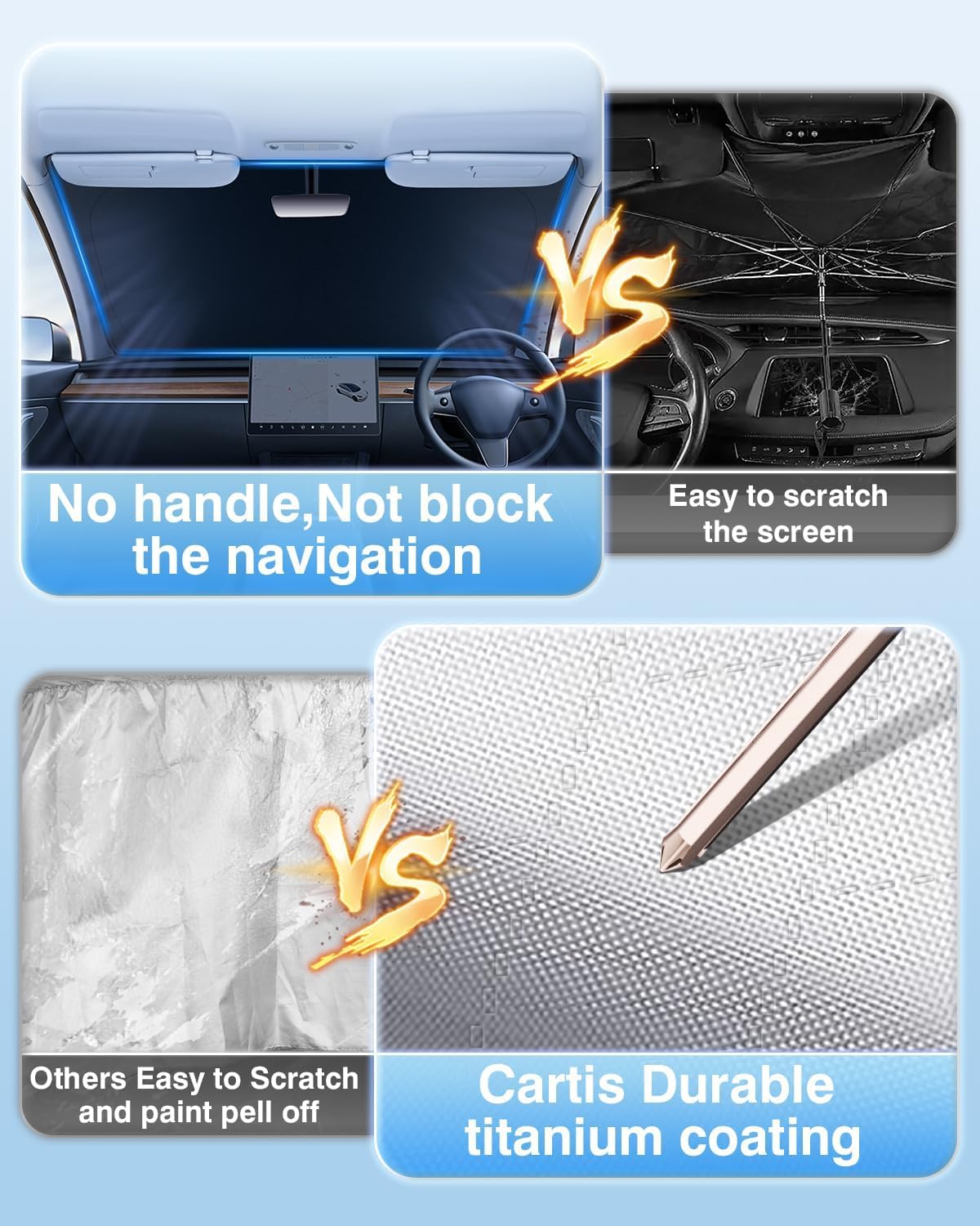 Cartist 5-Layer Windshield Sun Shade Custom Fit for Nissan Frontier 2022-2025 2026 Accessories Foldable Car Front Window Sunshade Sun Visor