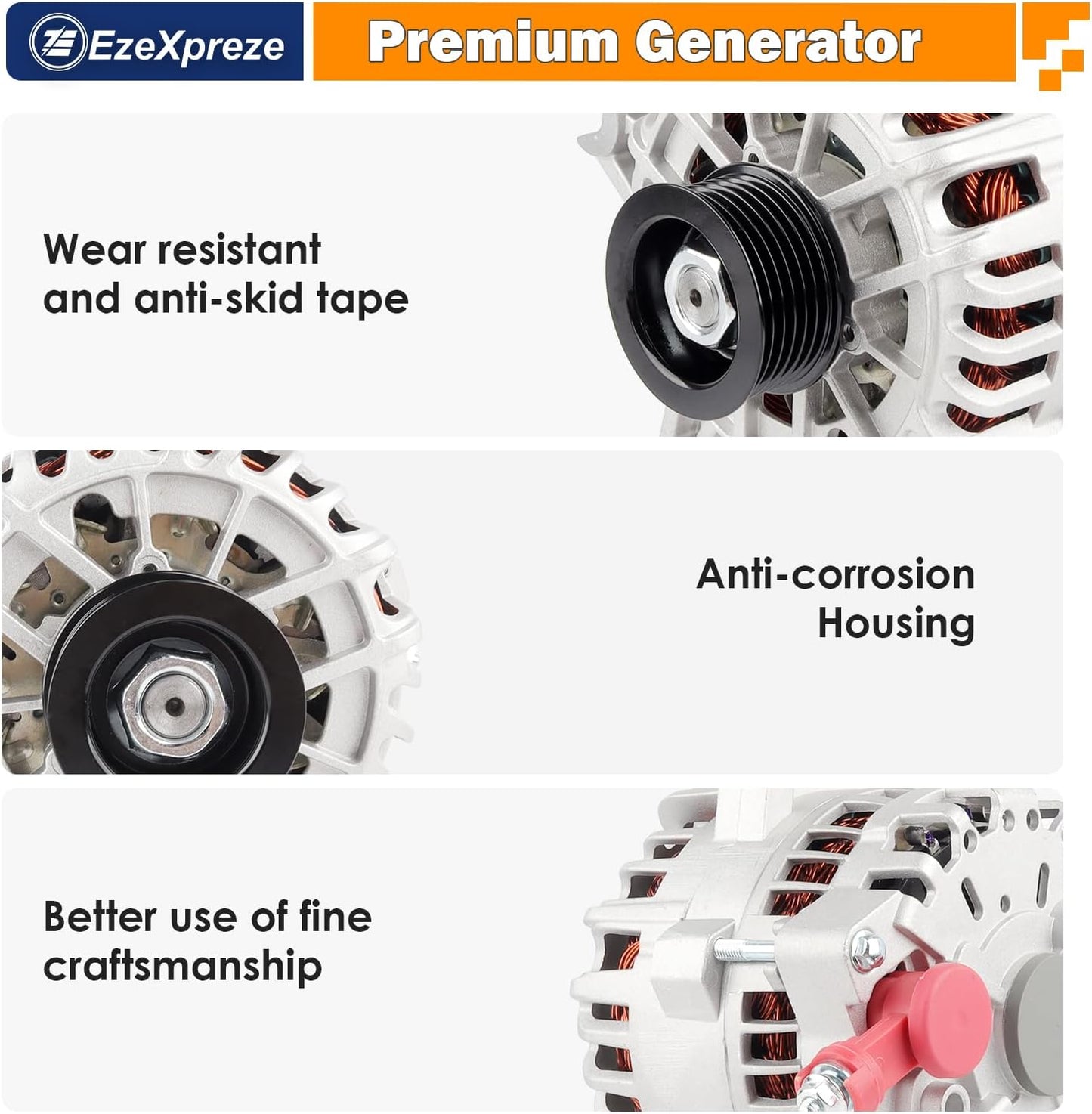 Ezexpreze 8318 New Alternator Fit for Ford F150 V8 4.6L 5.4L 2004-2008, for F150 Heritage 2004 (Not for SVT Lightning), Fit for Expedition 5.4L 2005 2006, Fit for Lincoln 5.4L Mark LT 2006-2008